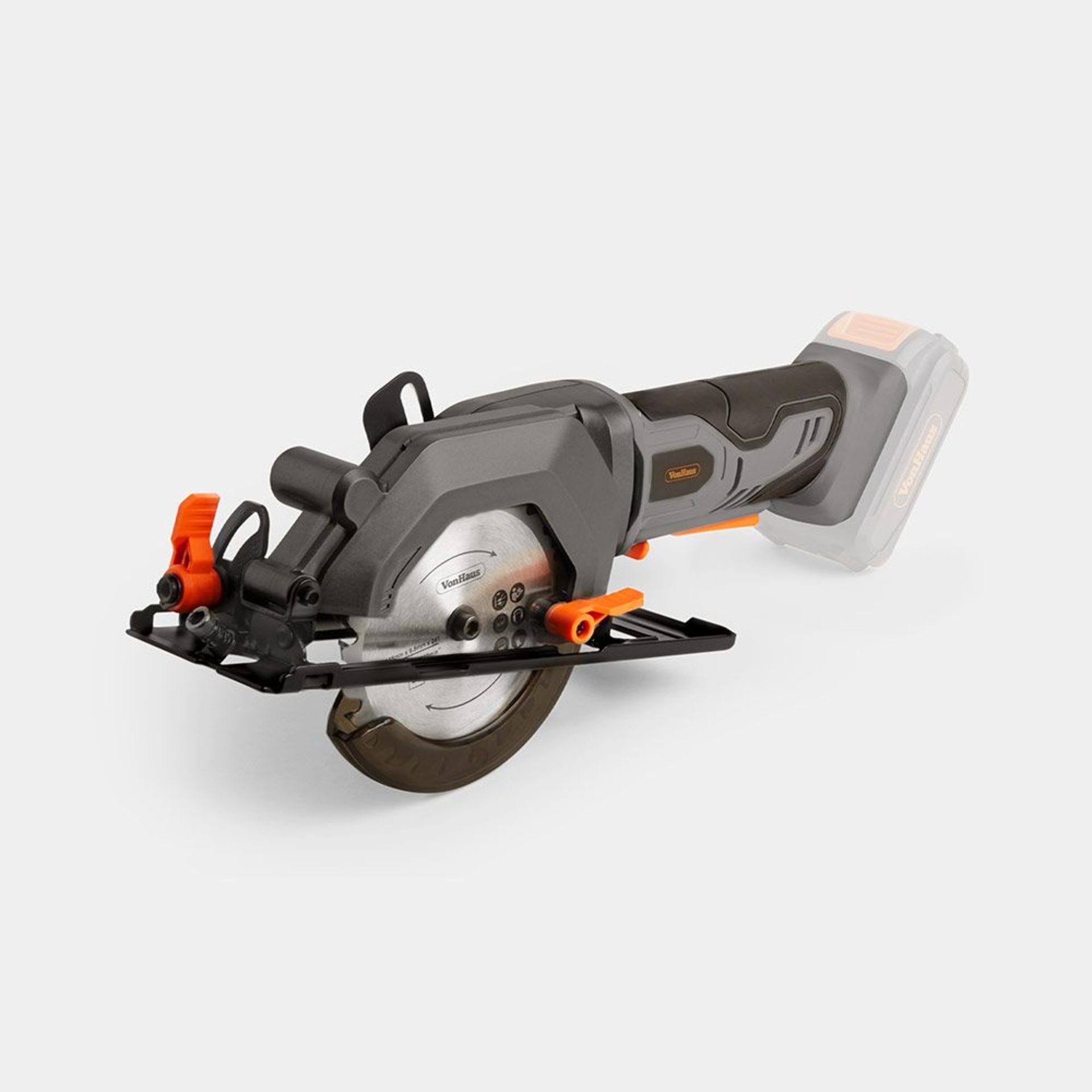 E-Series Cordless Circular Saw. - R8. Powerful and robust, sporting a 115mm blade with an impressive