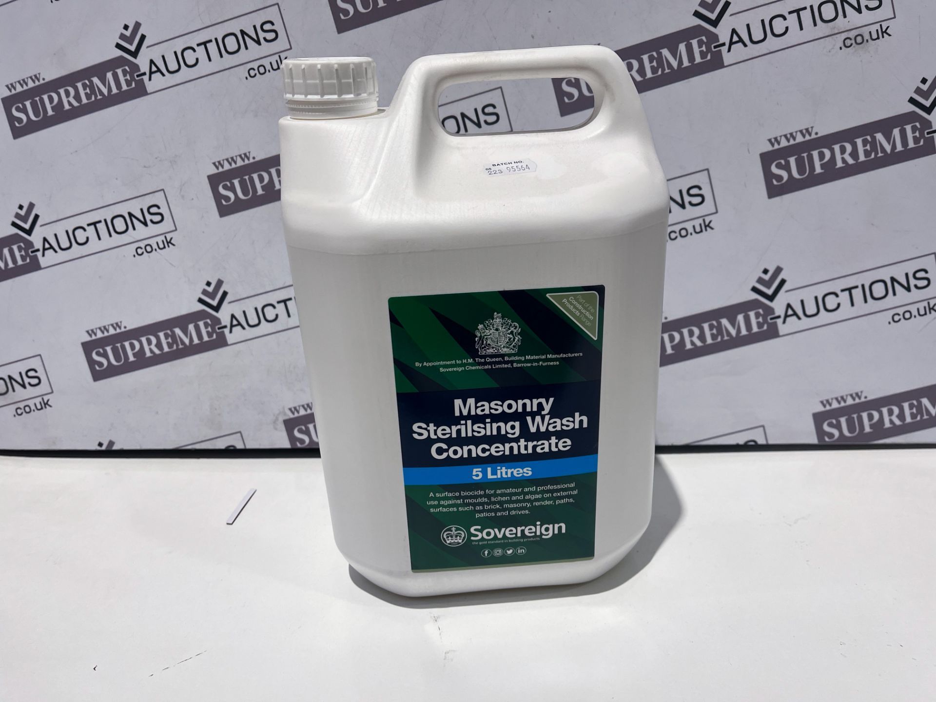 12X BRAND NEW SOVEREIGN MASONRY STERILISING WASH CONCENTRATE 5LTR INSL