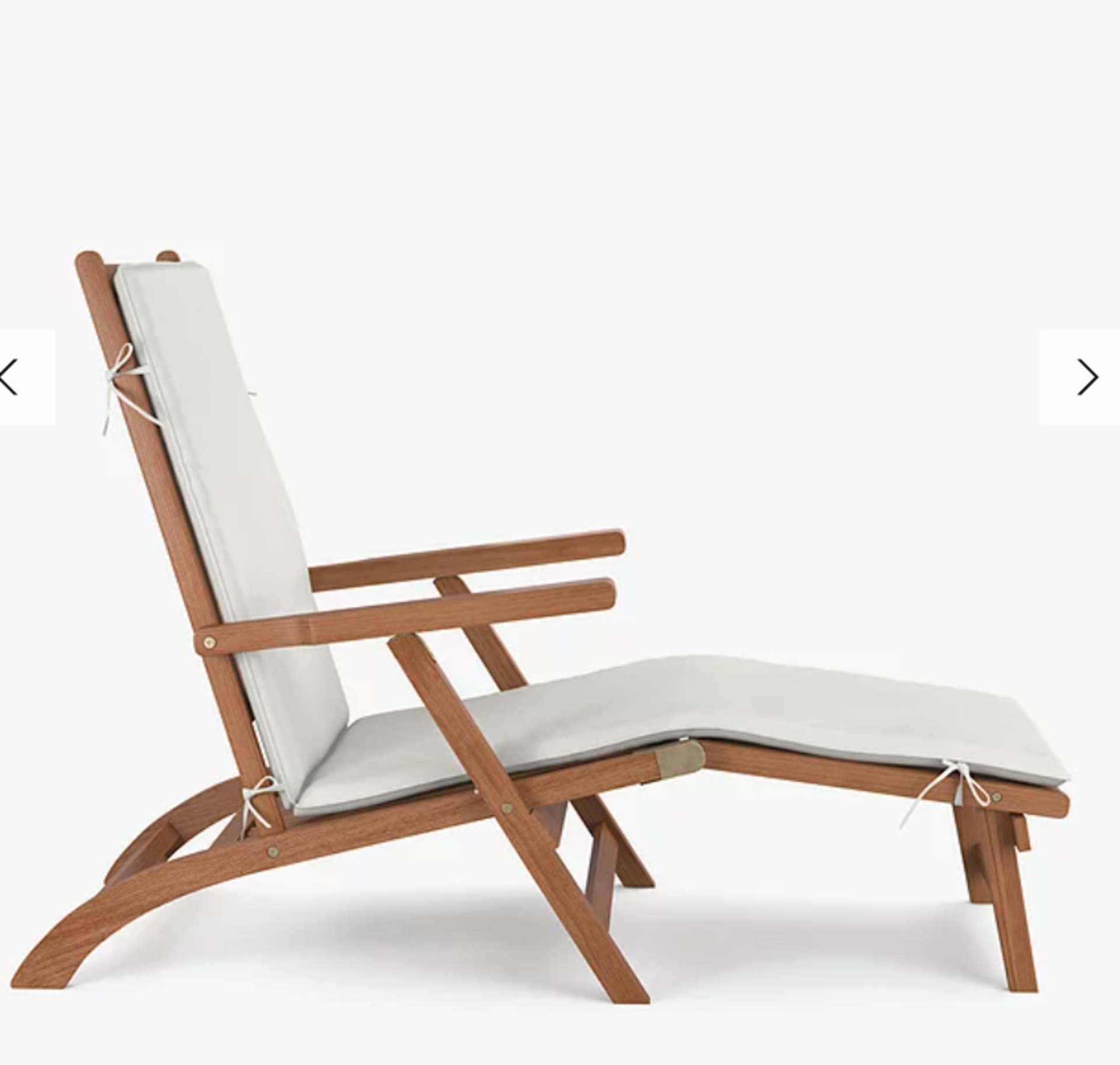 2 x New & Boxed John Lewis Cove Garden Steamer Chair, FSC-Certified (Eucalyptus Wood), Natural. - Image 2 of 5