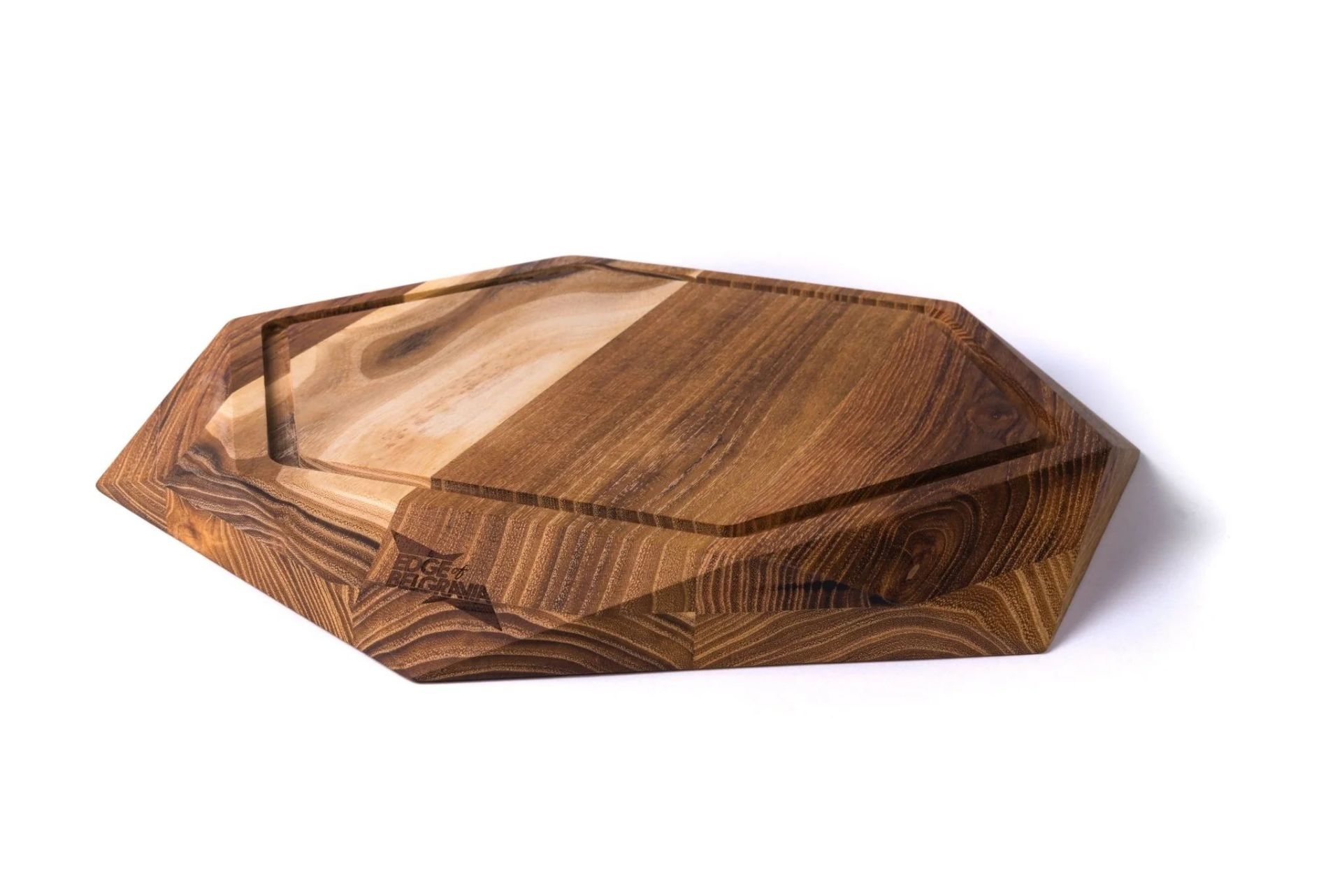 4 X BRAND NEW TEAK STAR: XL WITH JUICE TRENCH 17.8X17.8X1.6" | 45X45X4 CM RRP £150 EACH (004TS) Teak