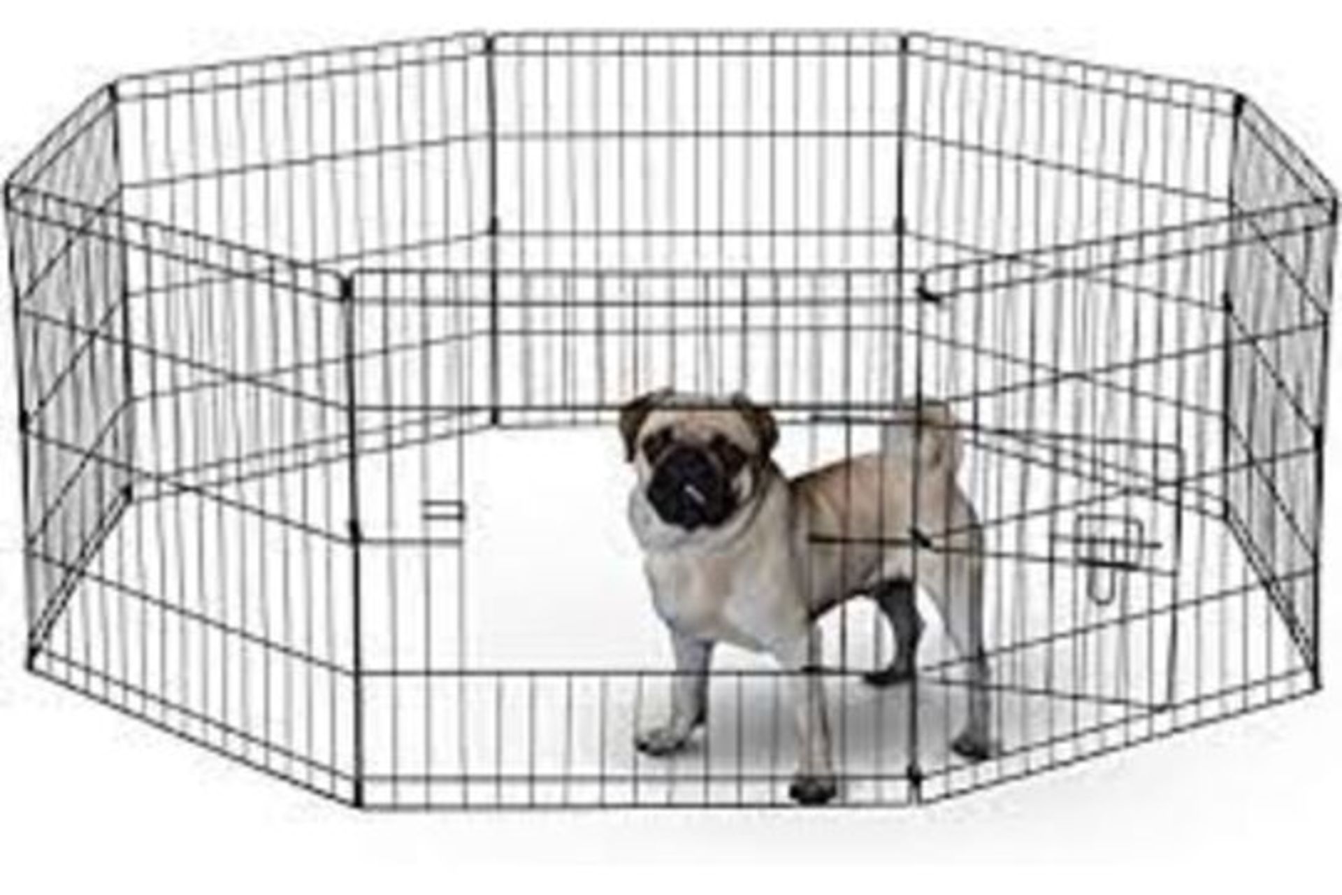 BUNNY BUSINESS 8 Panel Playpen Suitable for Rabbits/ Guineas/ Dogs and Cats, Small, Black - SR4