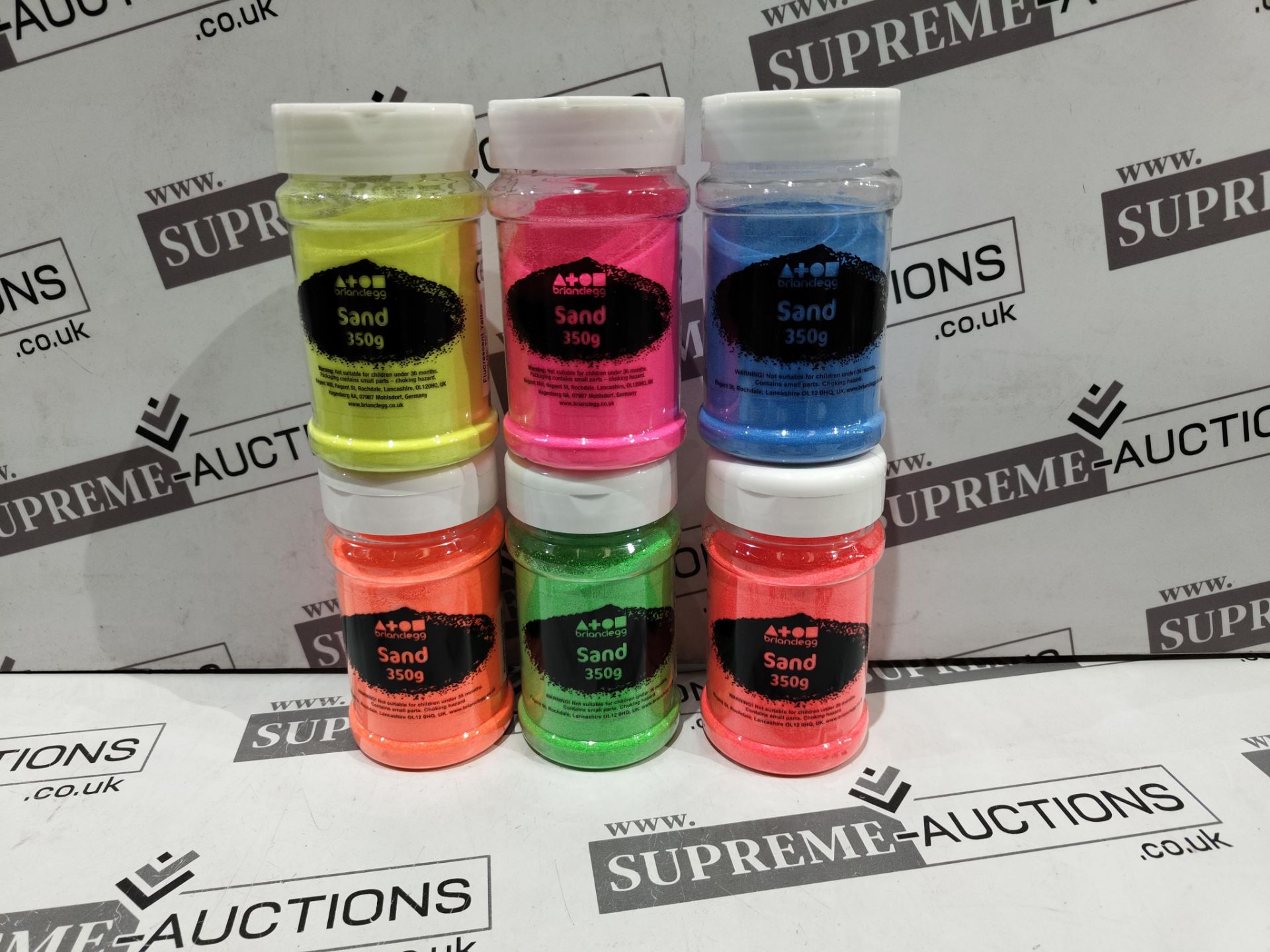 10 X BRAND NEW PACKS OF 6 BRIAN CLEGG ASSORTED COLOURED SAND R11-12