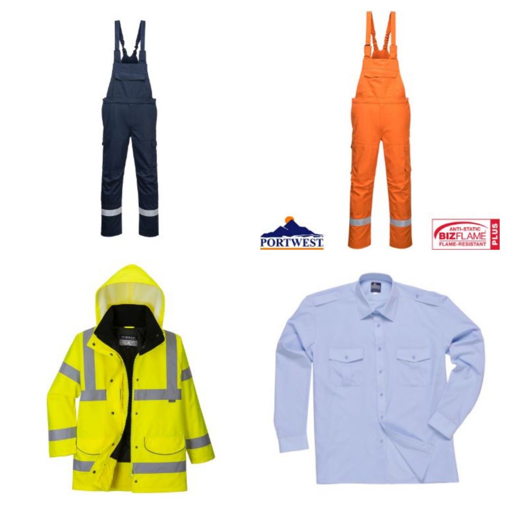 Brand New Portwest Workwear - Hi-Vis Jackets, Work Boots, GPS Locators, Shirts, Hard Hats, Flame Resistant Coveralls, Trousers, Vests & More!