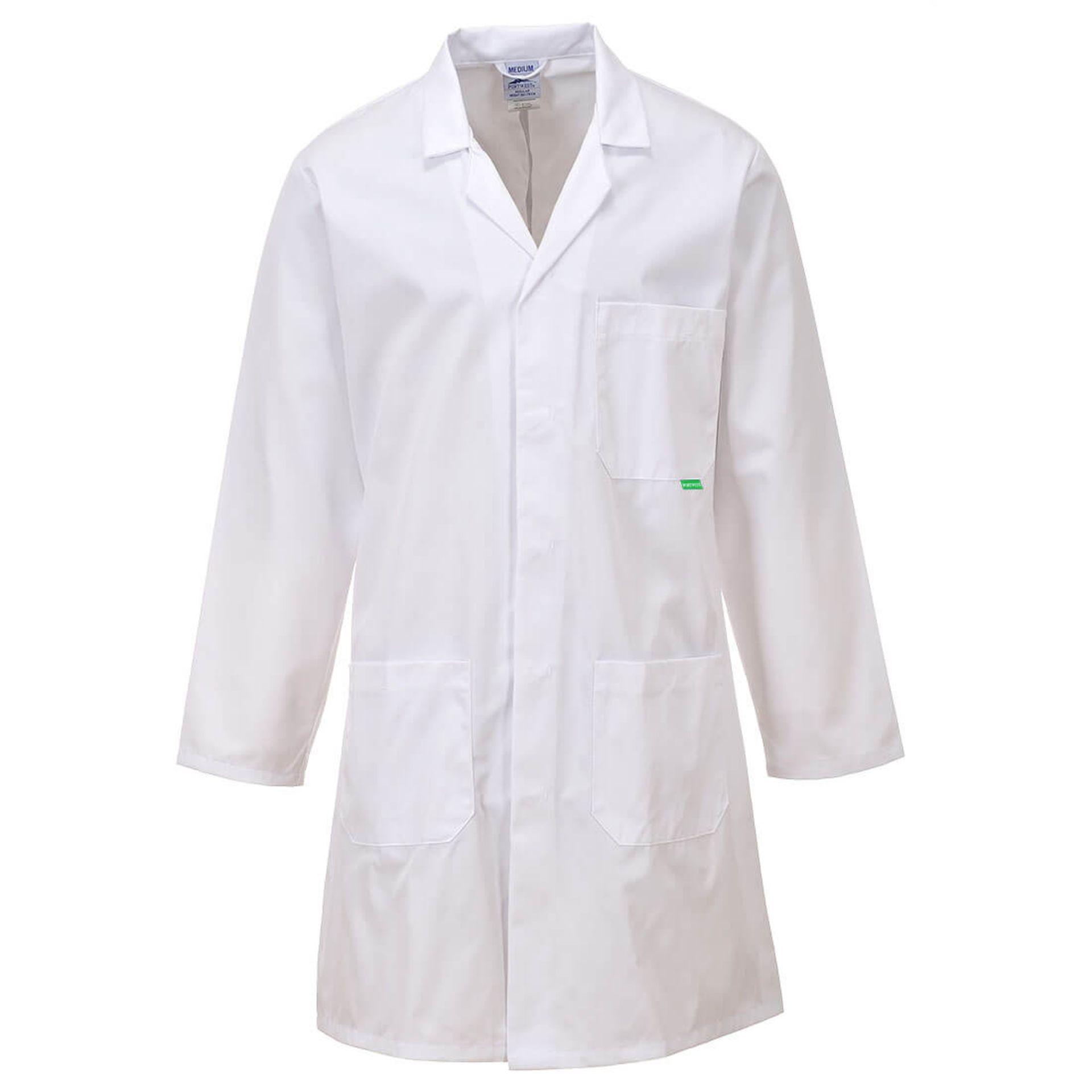 5x BRAND NEW PORTWEST Anti-Microbial Lab Coat WHITE SIZE M. RRP £20 Each. (PW). (M852WHRM). Superior