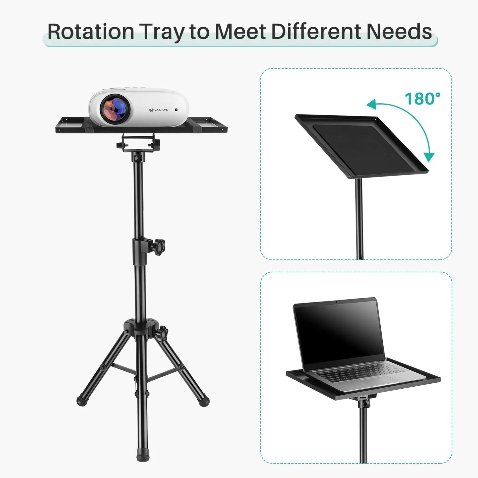 2 x New Boxed VANKYO PT30 Projector Stand. VANKYO Universal Laptop Projector Stand with 15'' x