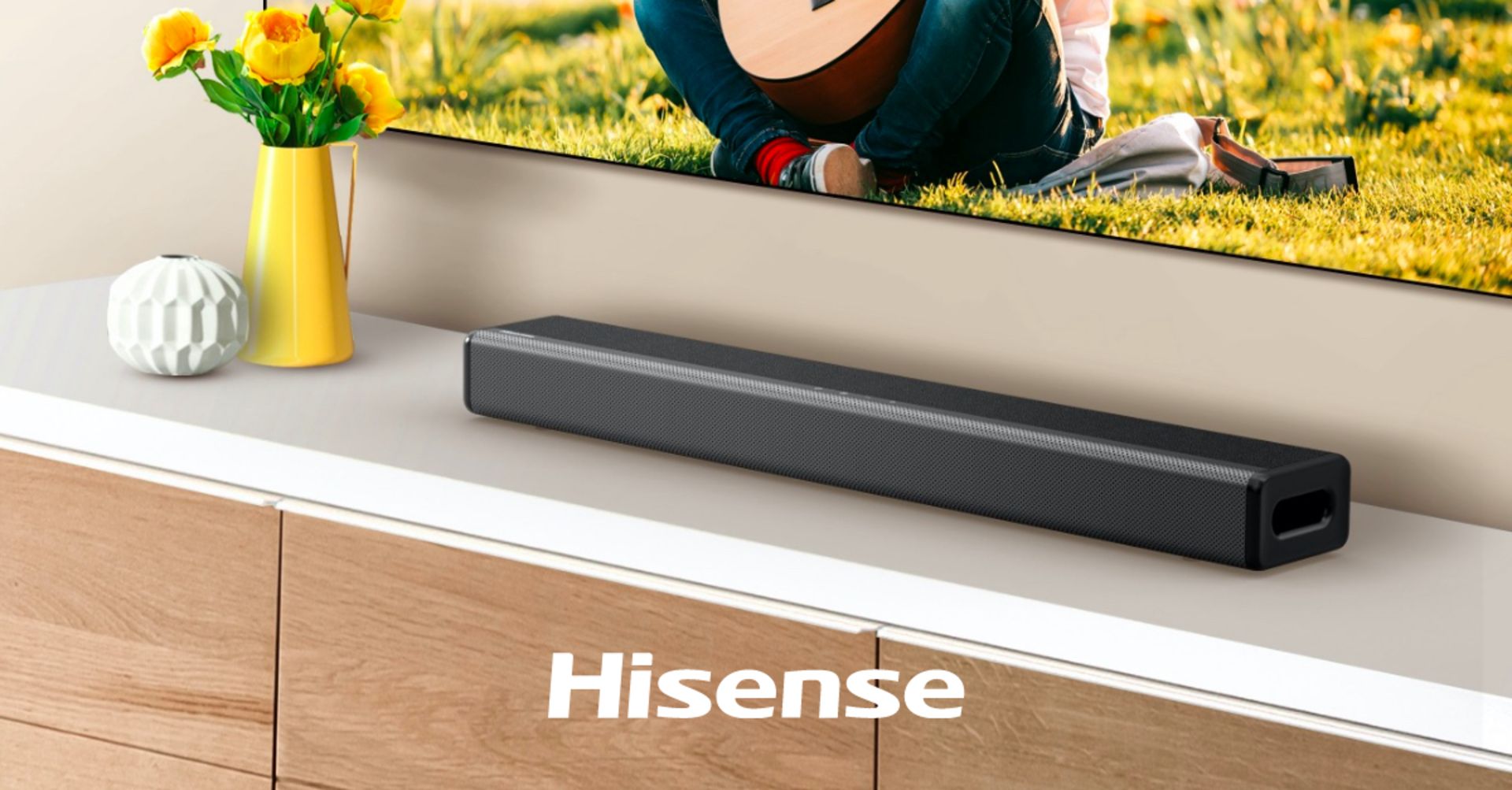 Hisense HS214 All in One Soundbar. P7. Big Sound from one Soundbar. The built in subwoofer