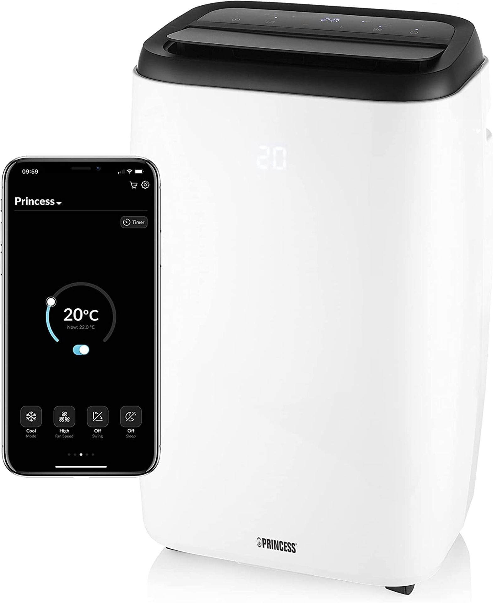 *BEAT THE HOT WEATHER* Princess Mobile Air Conditioner. 3 IN 1 WIFI. 9,000 BTU, Voice Control, 3.5