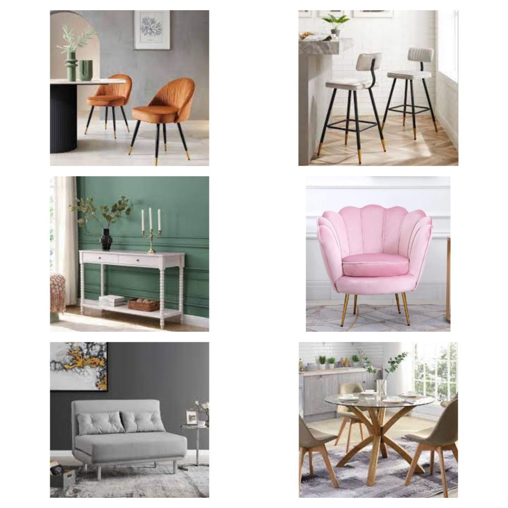 Luxury Bar Stools, Office Chairs, Dining Sets, Coffee Tables, Dining Chairs, Bedside Tables, Sofa Beds, Sofas, Benches, Mirrors & More!