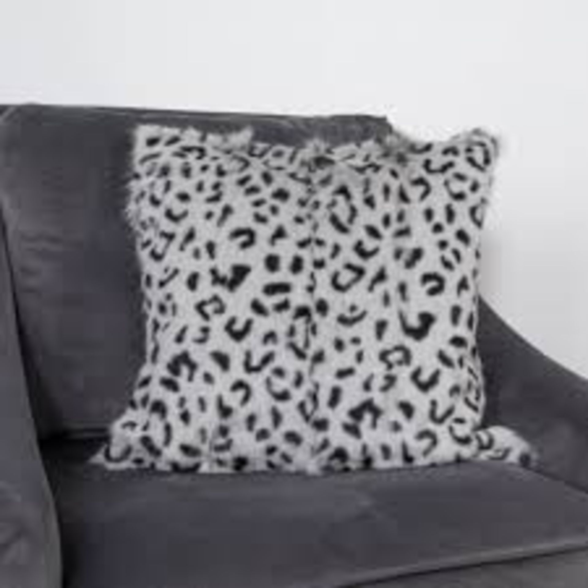 6 x Brand New Grey Leopard Goatskin Print Square Cushion - 45x45cm RRP £112 Each