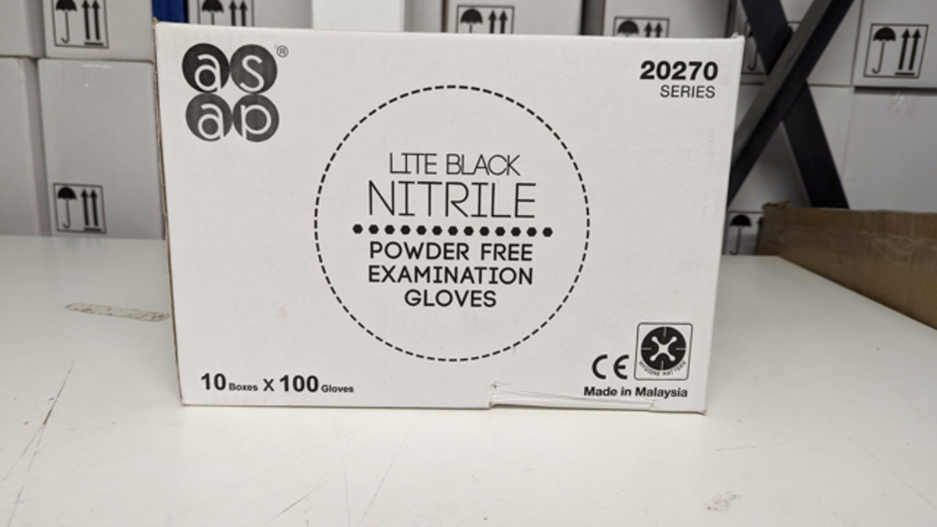 650 X BRAND NEW PACKS OF 100 ASAP LITE BLACK NITRILE POWDER FREE EXAMINATION GLOVES SIZE SMALL EXP - Image 2 of 3