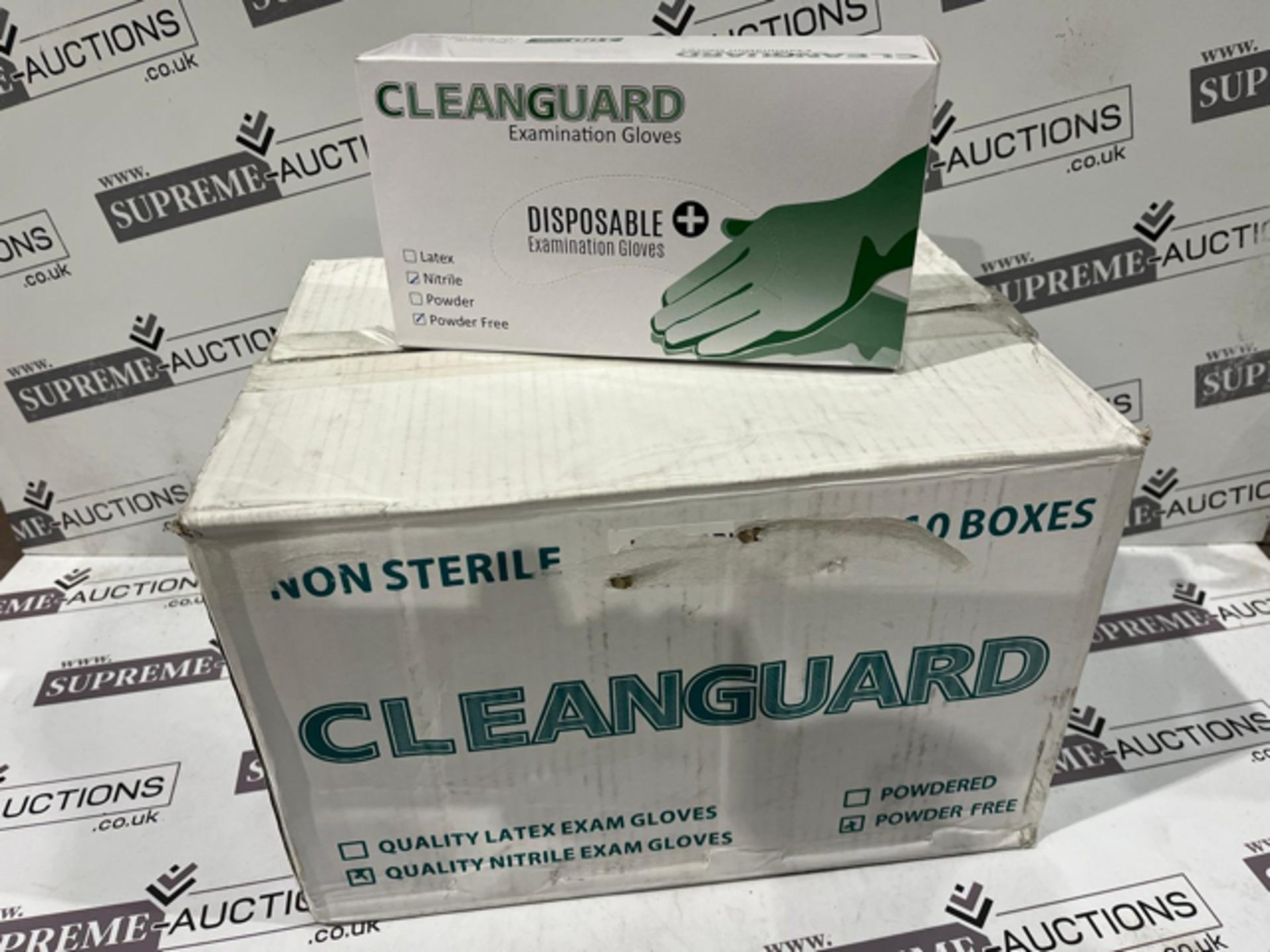 PALLET TO CONTAIN 720 x NEW BOXES OF 100 CLEANGUARD NITRILE POWDER FREE DISPOSABLE EXAMINATION