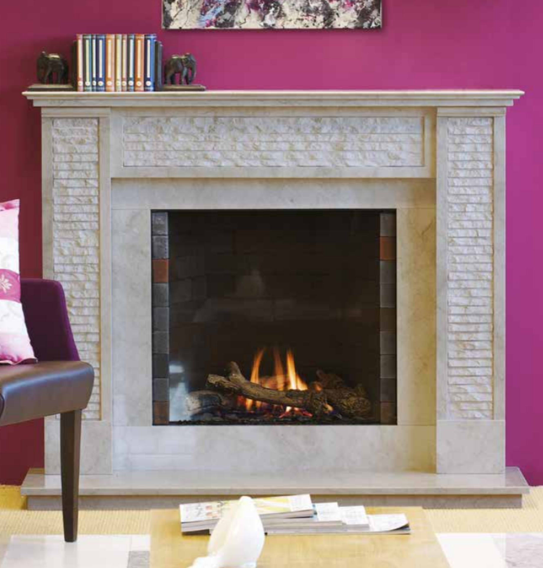 BRAND NEW MONTPELLIER FIRE SURROUND, SAN PIETRO 54 INCH BIANCO, The San Pietro, left, features