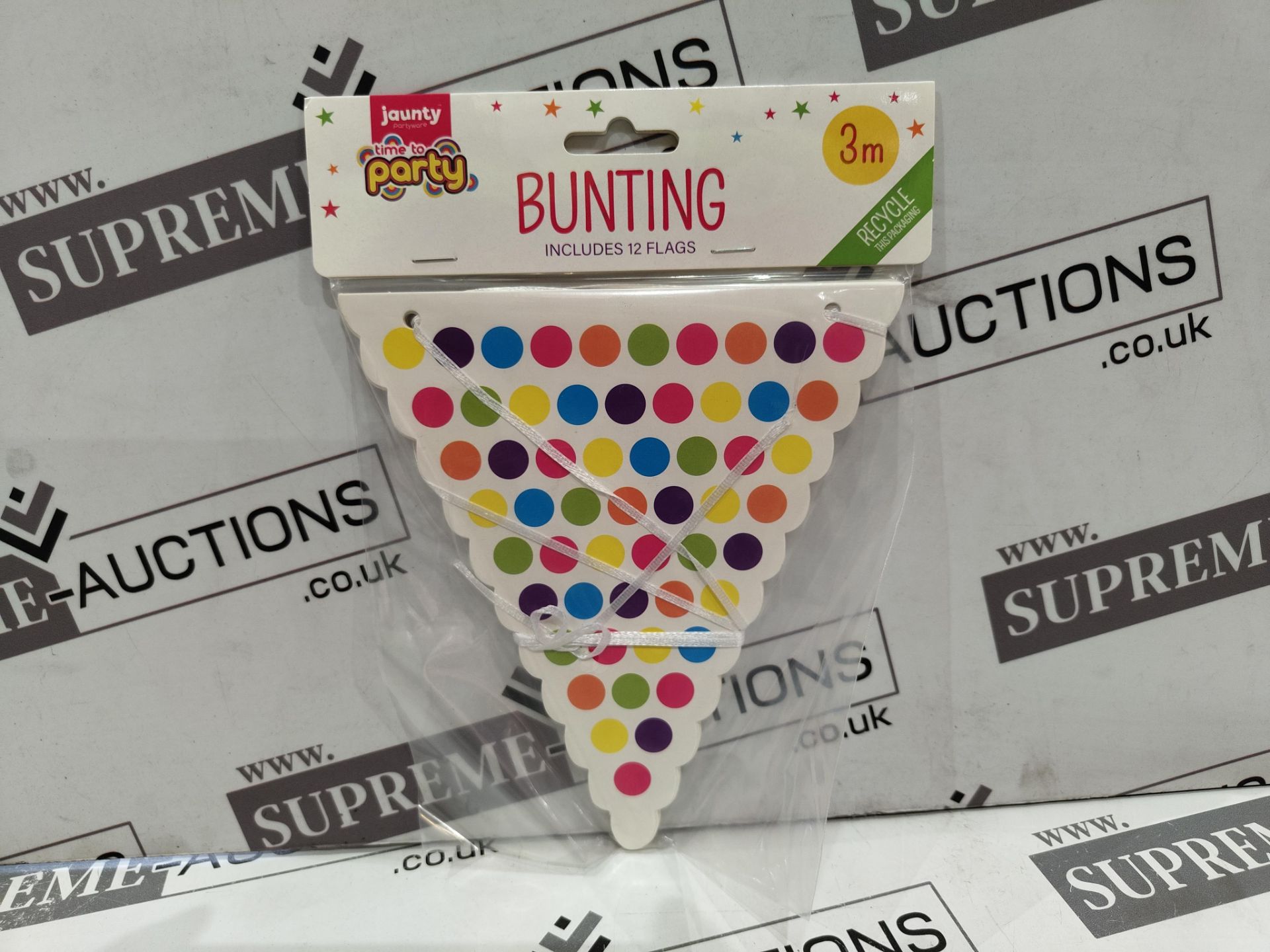 96 X BRAND NEW PACKS OF 12 TIME TO PARTY BUNTINGS 3M R16-2