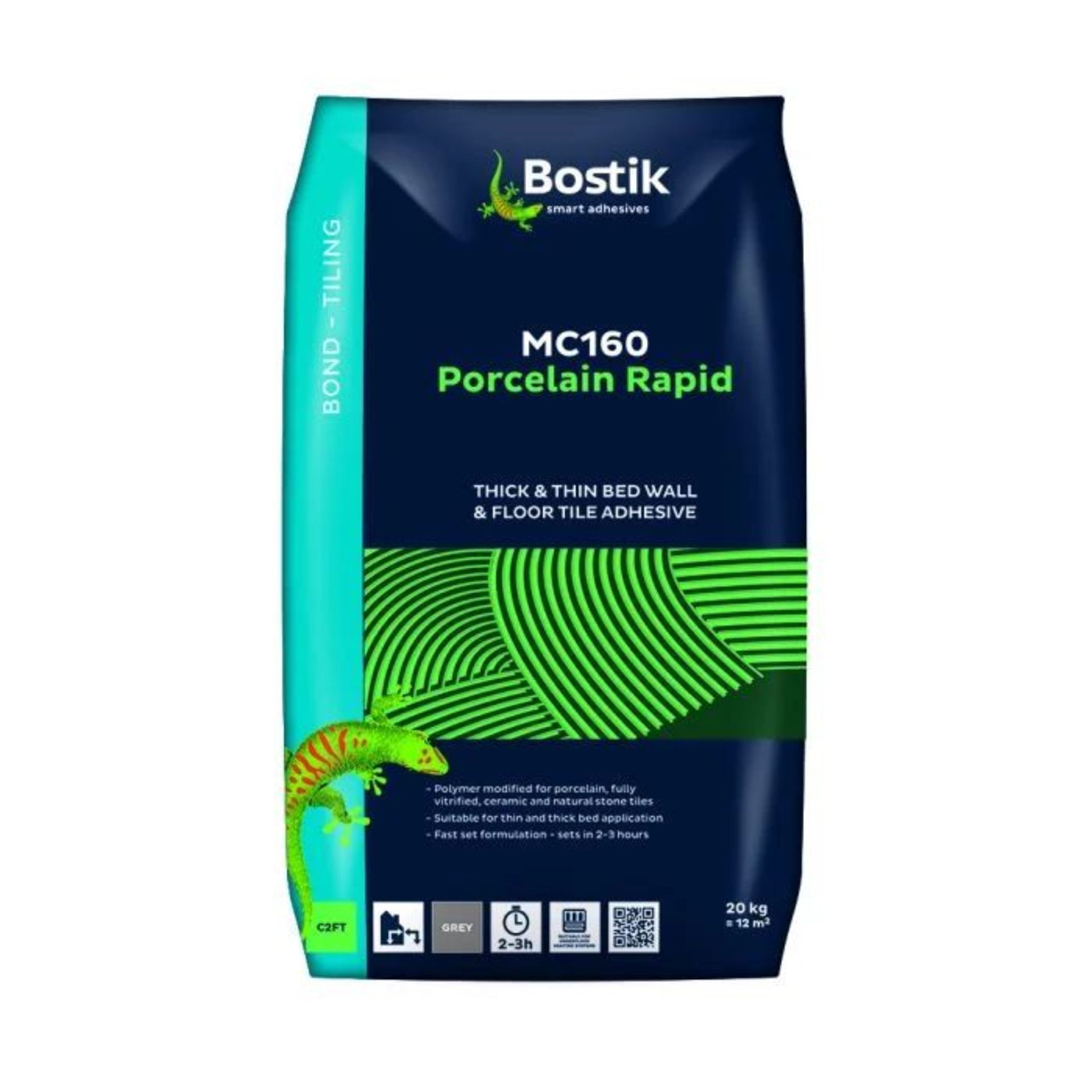 12 X BRAND NEW BOSTIK MC160 PORCELAIN RAPID MC160 THICK AND THIN BED WALL AND FLOOR TILE ADHESIVE