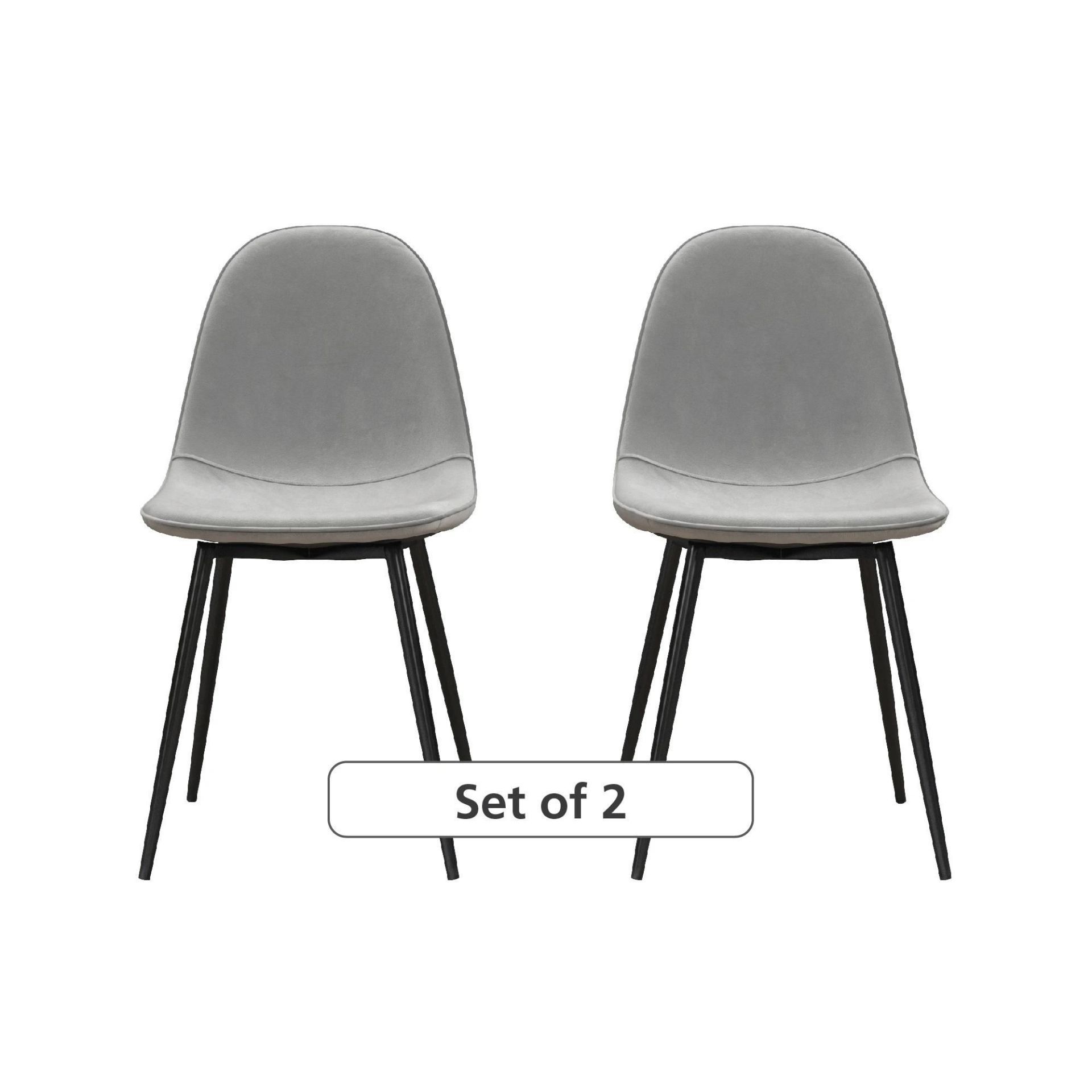 2 X Brand New Calvin Upholstered Dining Chair Grey rrp £209 db