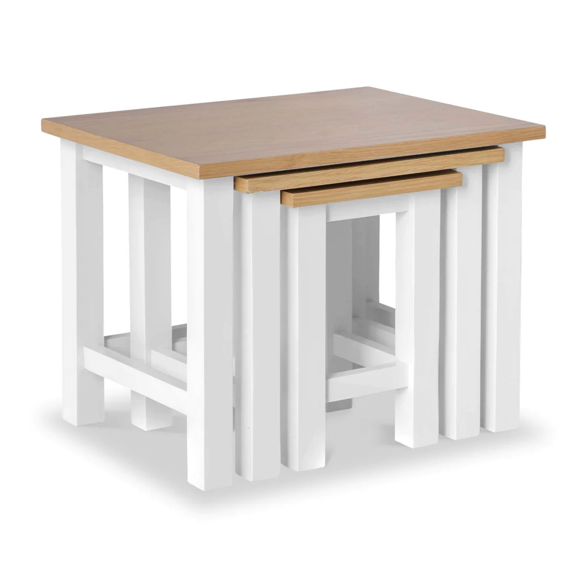 Farrow Nest of Tables. RRP £209.99. (4847-P40) This nest of three tables is bound to be a useful
