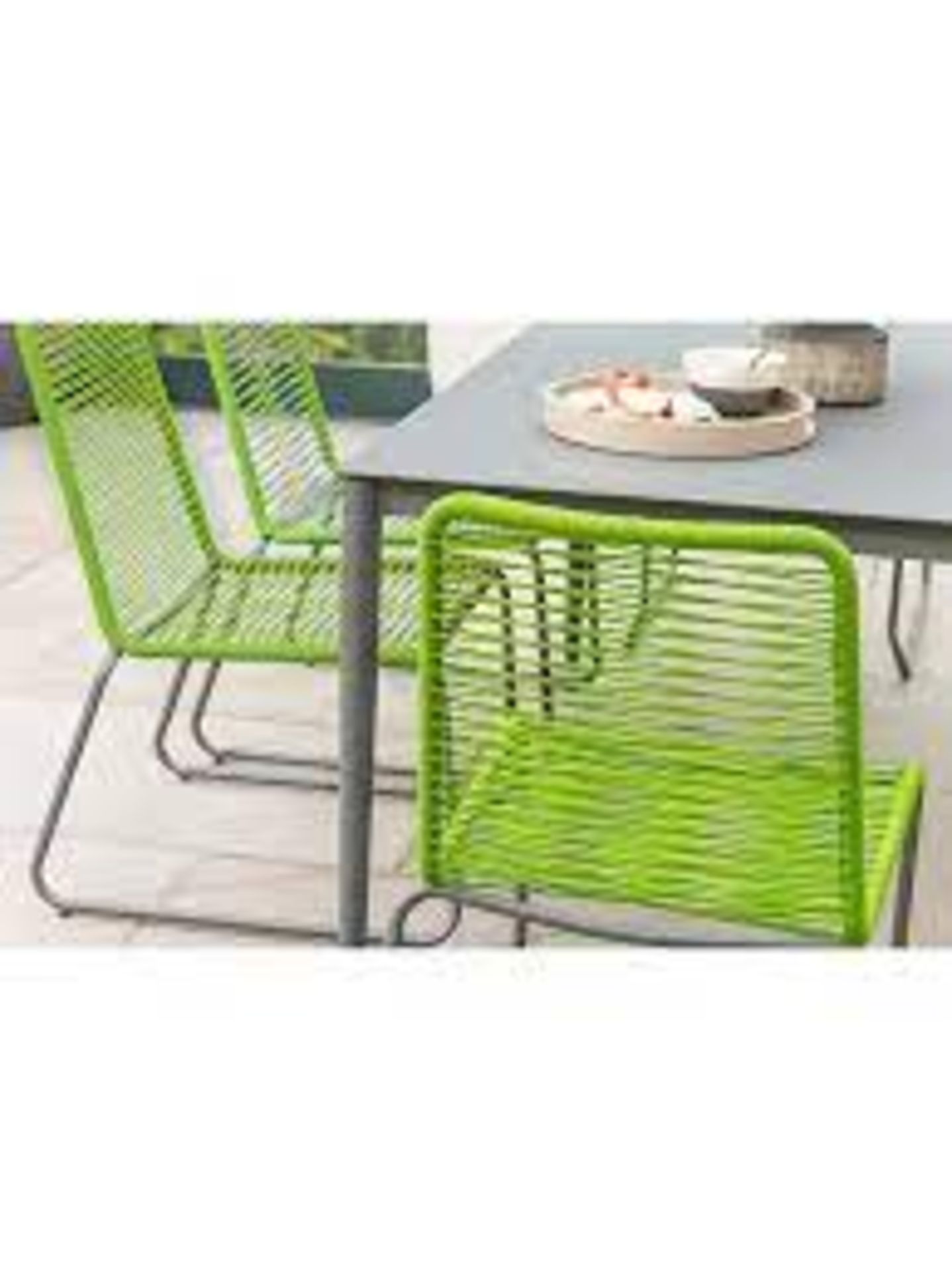 Brand New Kettler Menos Metro 6 Seat Dining Set Green (Parasol not included) RRP £799 Menos dining - Image 2 of 3