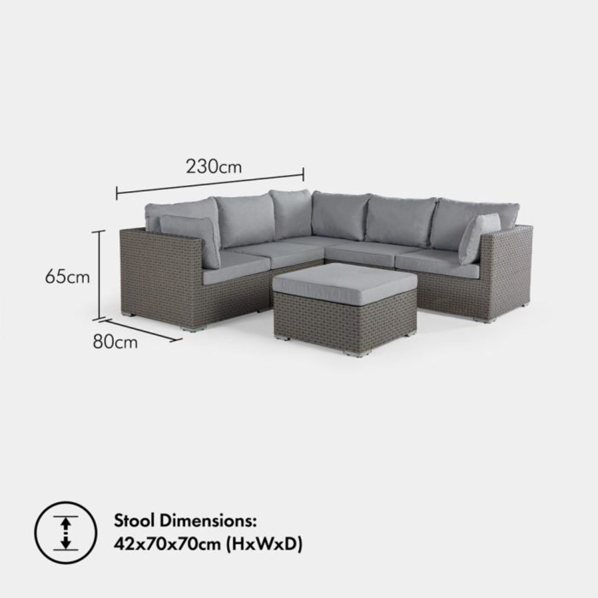 New & Boxed 6 Seater Amefi Rattan Corner Sofa Set. RRP £1,329. Be ready for any garden party and - Image 3 of 3