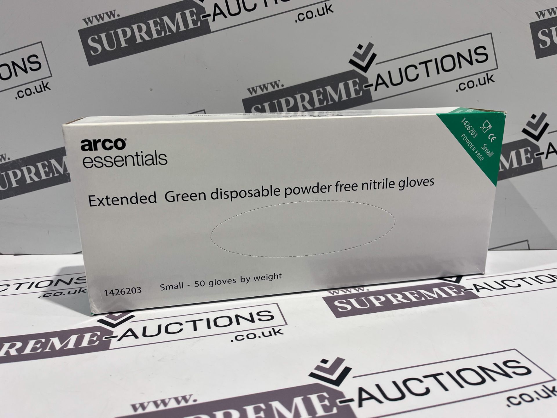 1000X BRAND NEW ARCO ESSENTIALS EXTENDED GREEN DISPOSABLE POWDER FREE NITRILE GLOVES SIZE SMALL S1-