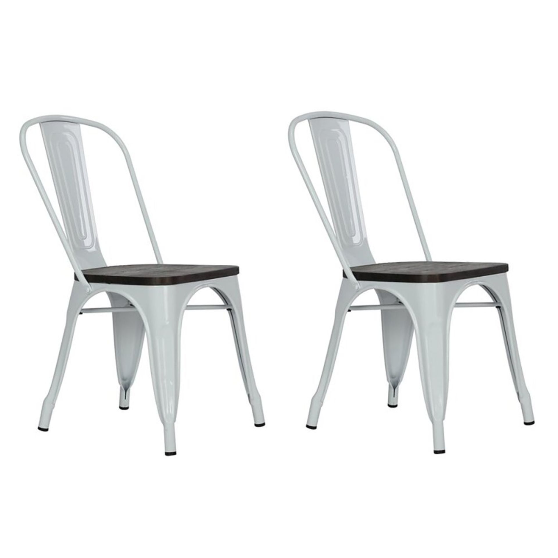 2 X Brand New Fusion Metal Dining Chair Antique White, Enchant your guests with the Fusion Metal