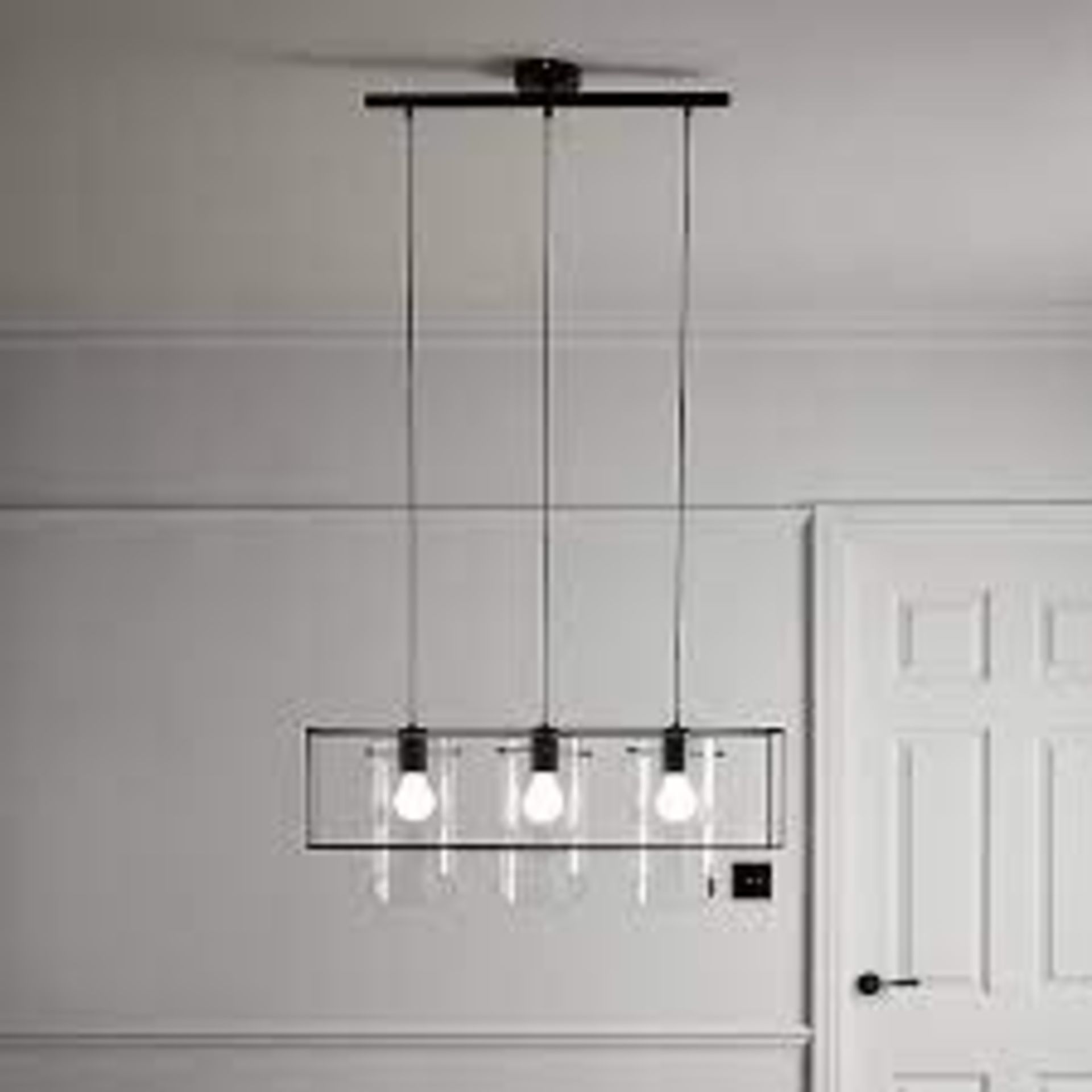 GoodHome Daluiz Matt Black 3 Lamp Pendant ceiling light - SR4