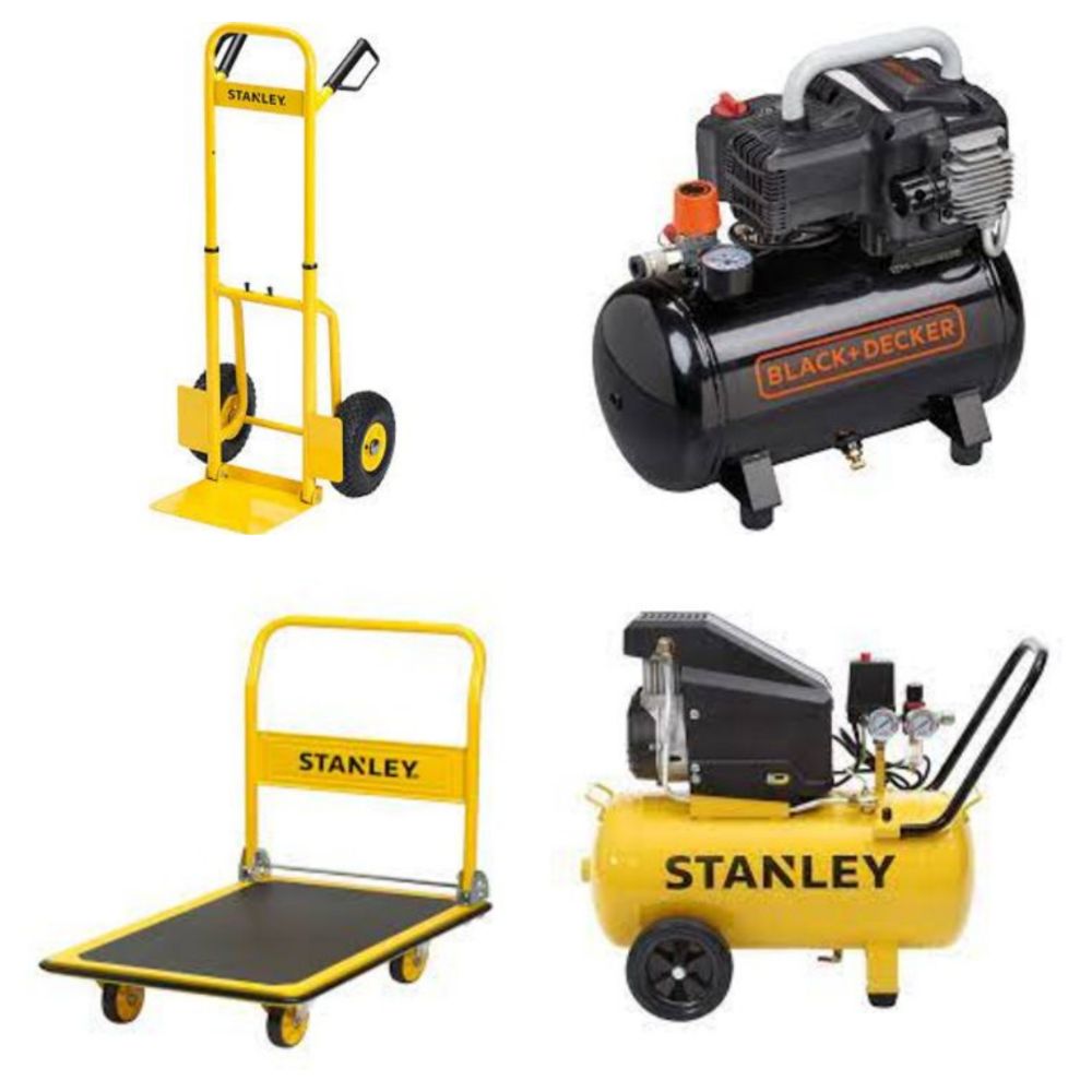 Air Compressors, Platform Trucks, Telescopic Ladders, Foldable Hand Trucks & Much More! From Stanley & Black and Decker - Delivery Available!