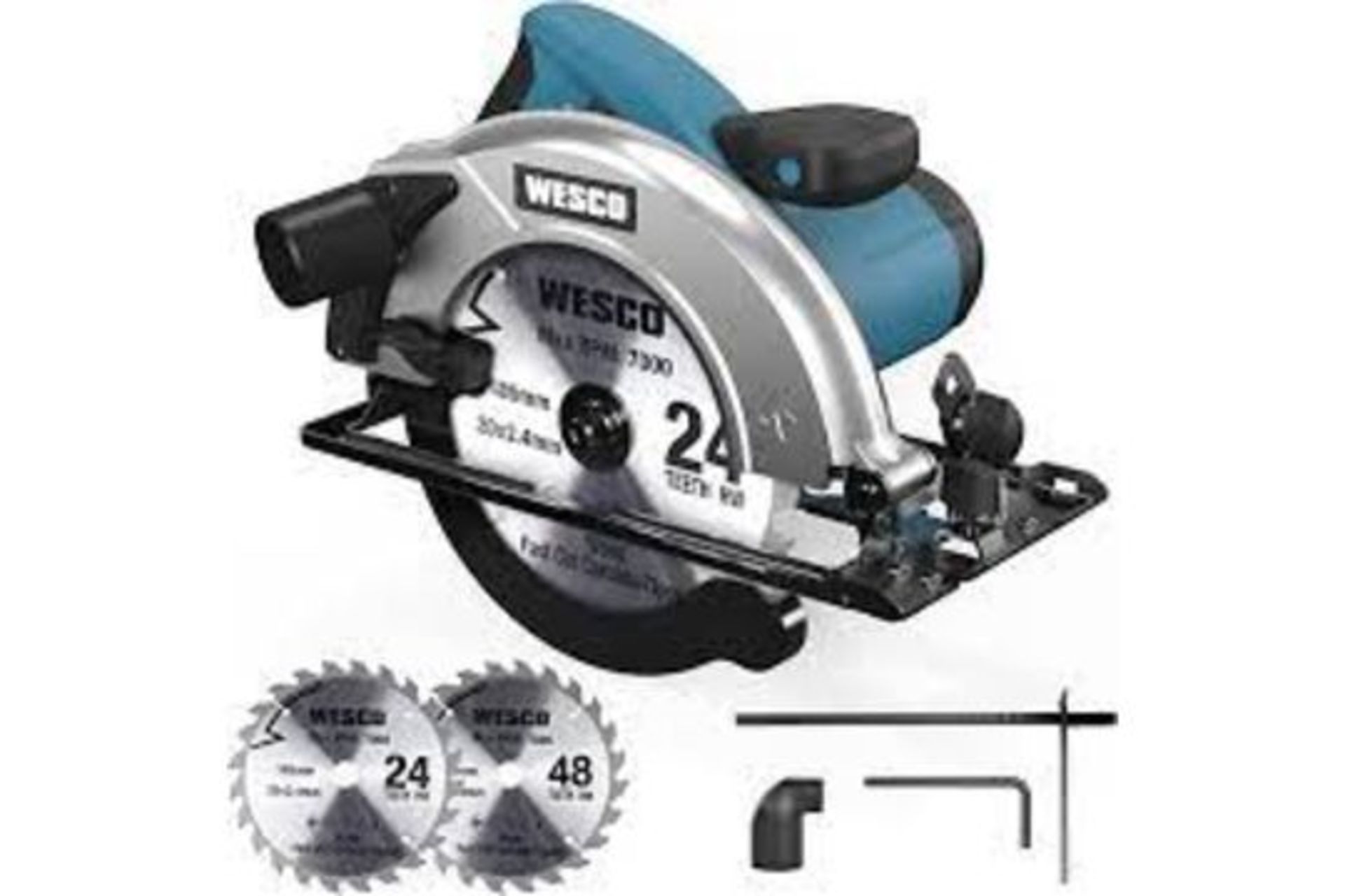 2 x New & Boxed WESCO Circular Saw 1400W 5800 RPM Skill Saw. Cutting Depth: 90°: 65mm-45°: 45mm.