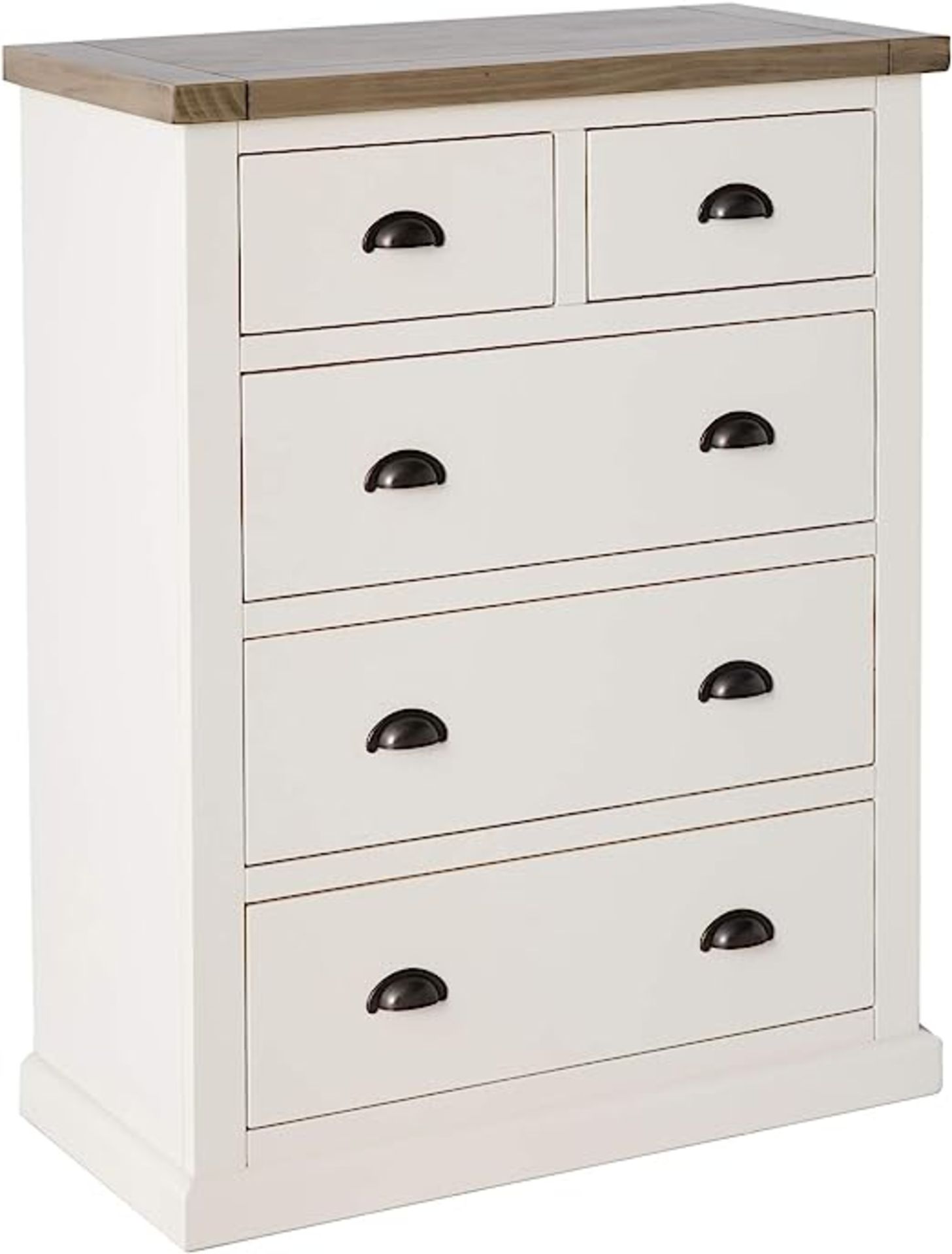 Hove Ivory 2 over 3 Large Chest of Drawers Bedroom Cabinet. RRP £489.99. (5771-P) Contemporary