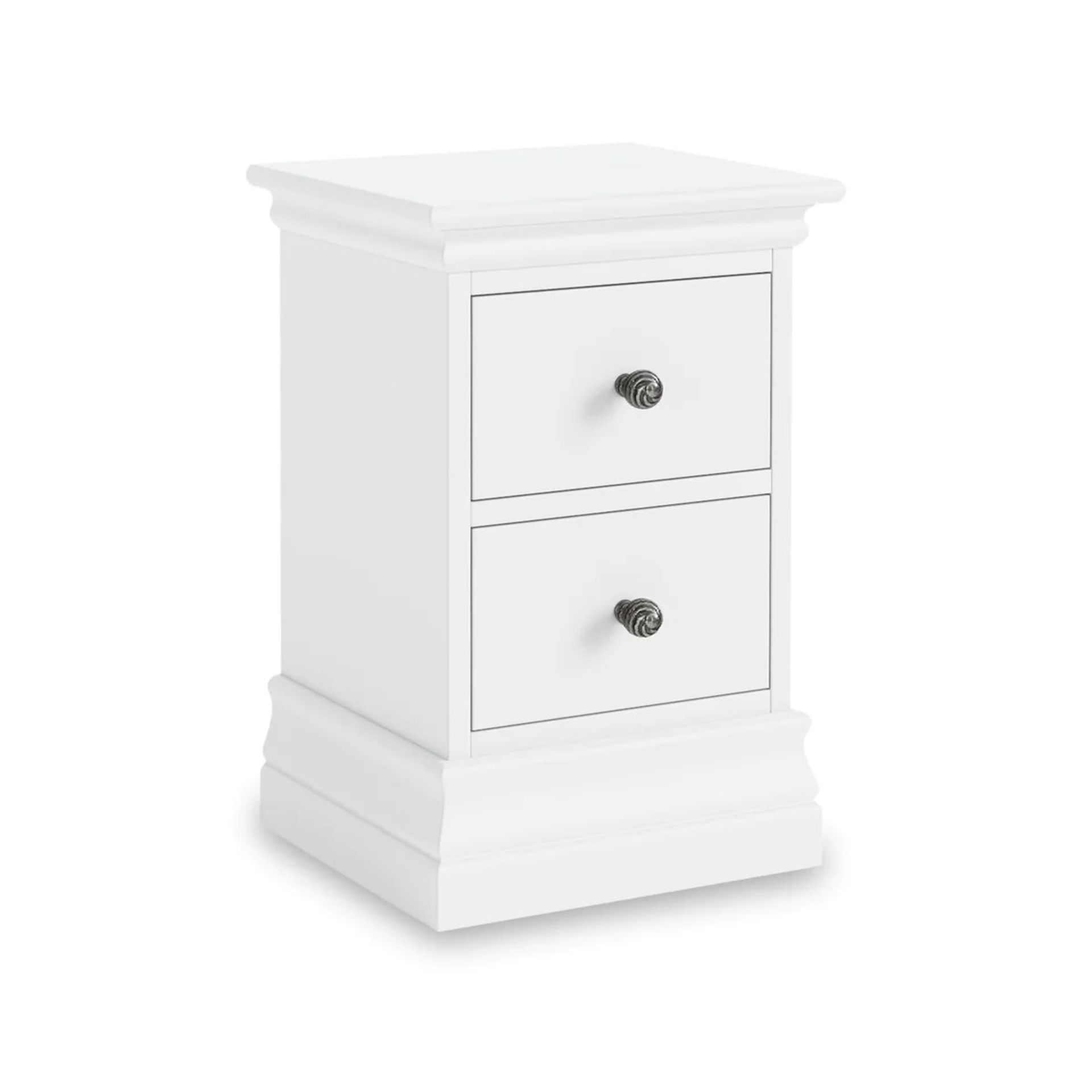 Porter 2 Drawer Narrow Bedside Table. RRP £209.99.(7002-P6A) Contemporary painted narrow bedside