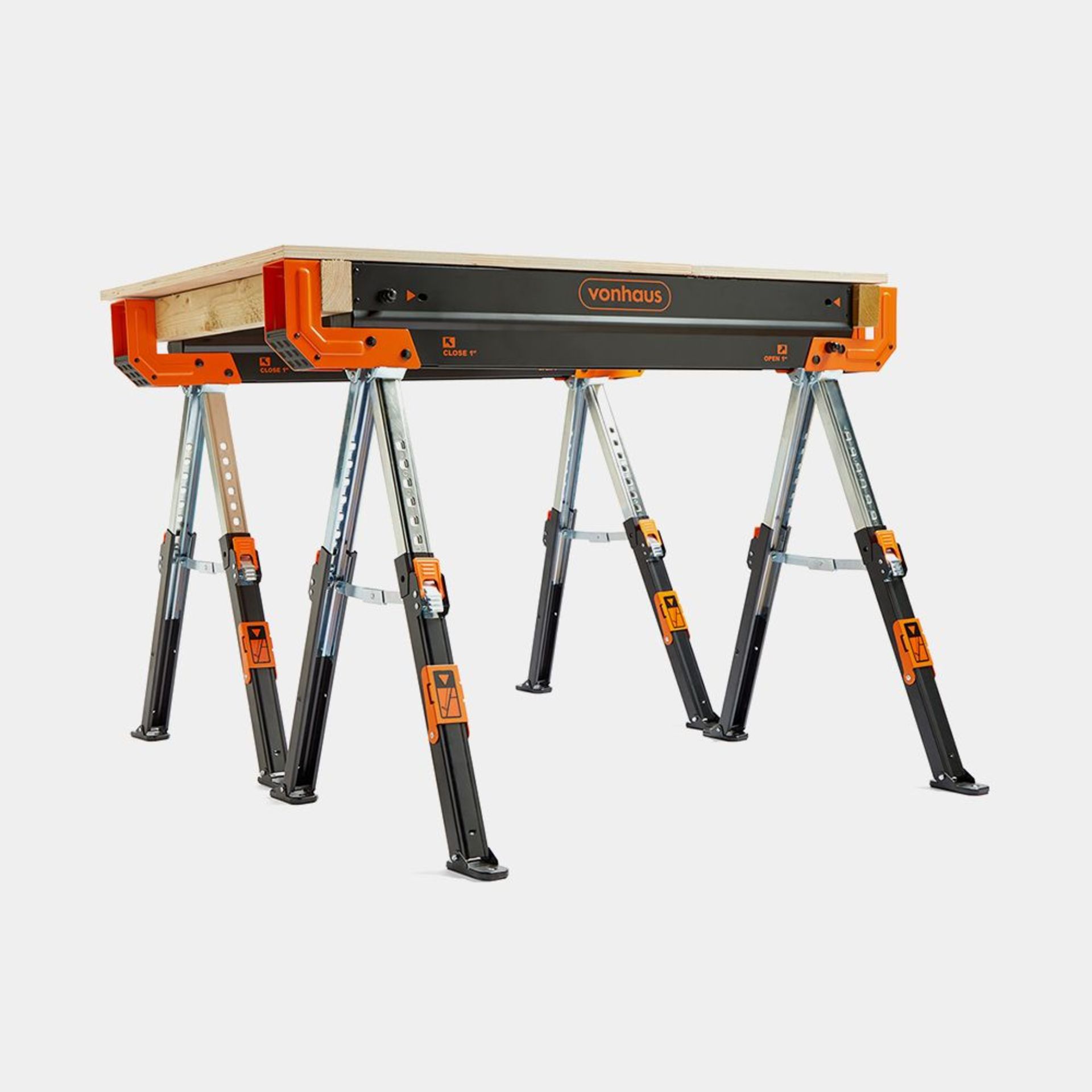 Heavy Duty Sawhorse. - BI. Work anywhere comfortably and safely with our Heavy Duty Sawhorse, made