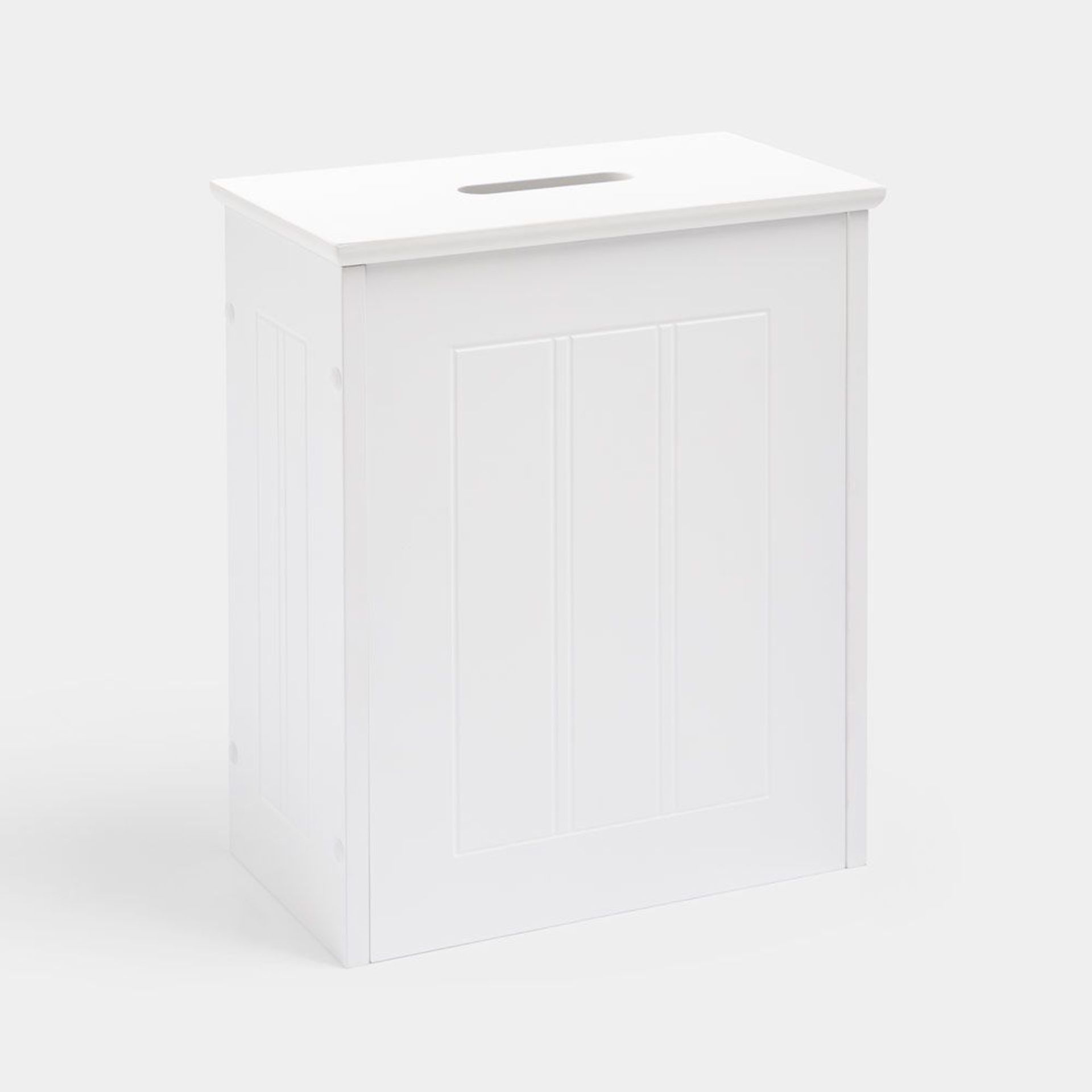 White Slimline Bathroom Storage Box. - BI. Even the smallest bathroom can provide storage space