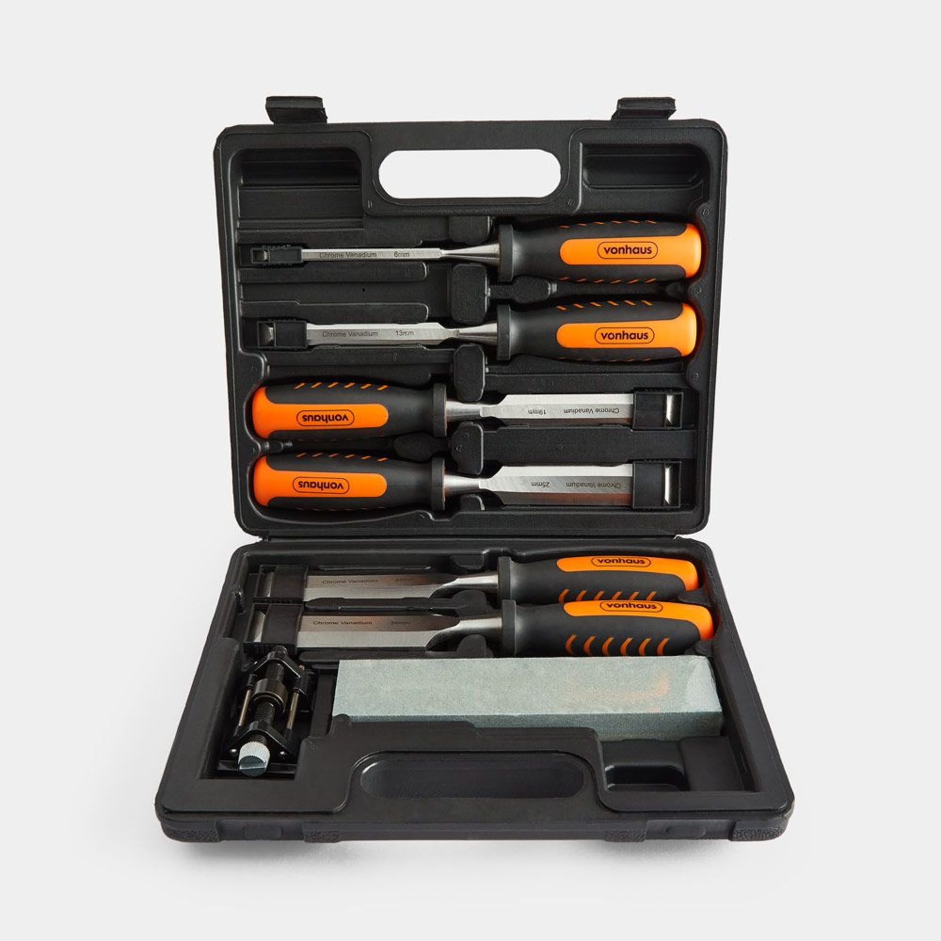 8 Piece Wood Chisel Set. - BI. All the chisels include superb quality, precise ground chrome steel