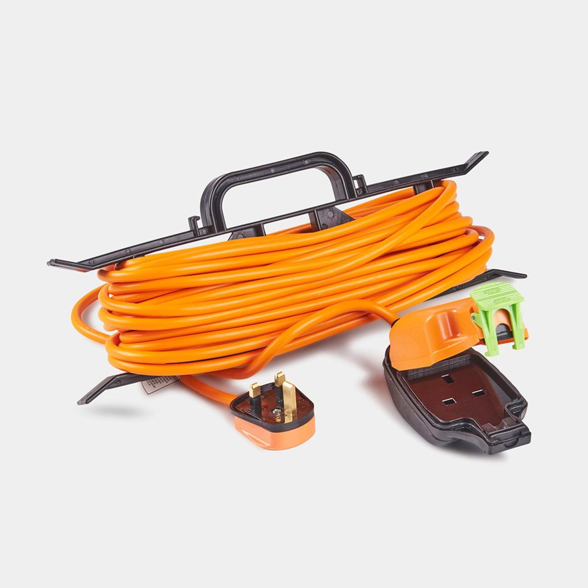 15m Splash-Proof Extension Lead. - BI. Designed for tidy storage, the quality 15-metre cable is