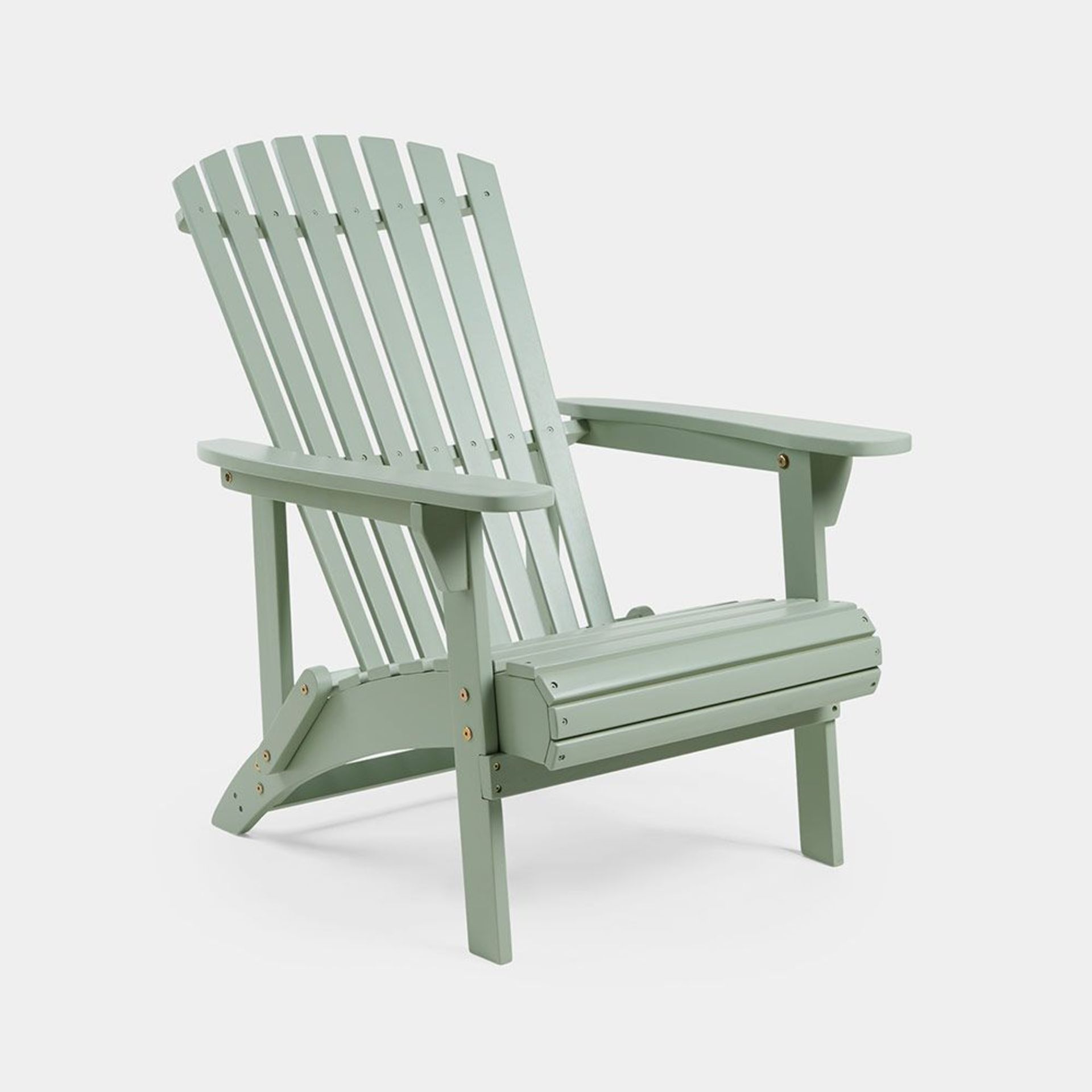 Sage Green Wooden Adirondack Chair. - BI. Constructed from eucalyptus hardwood, this Adirondack