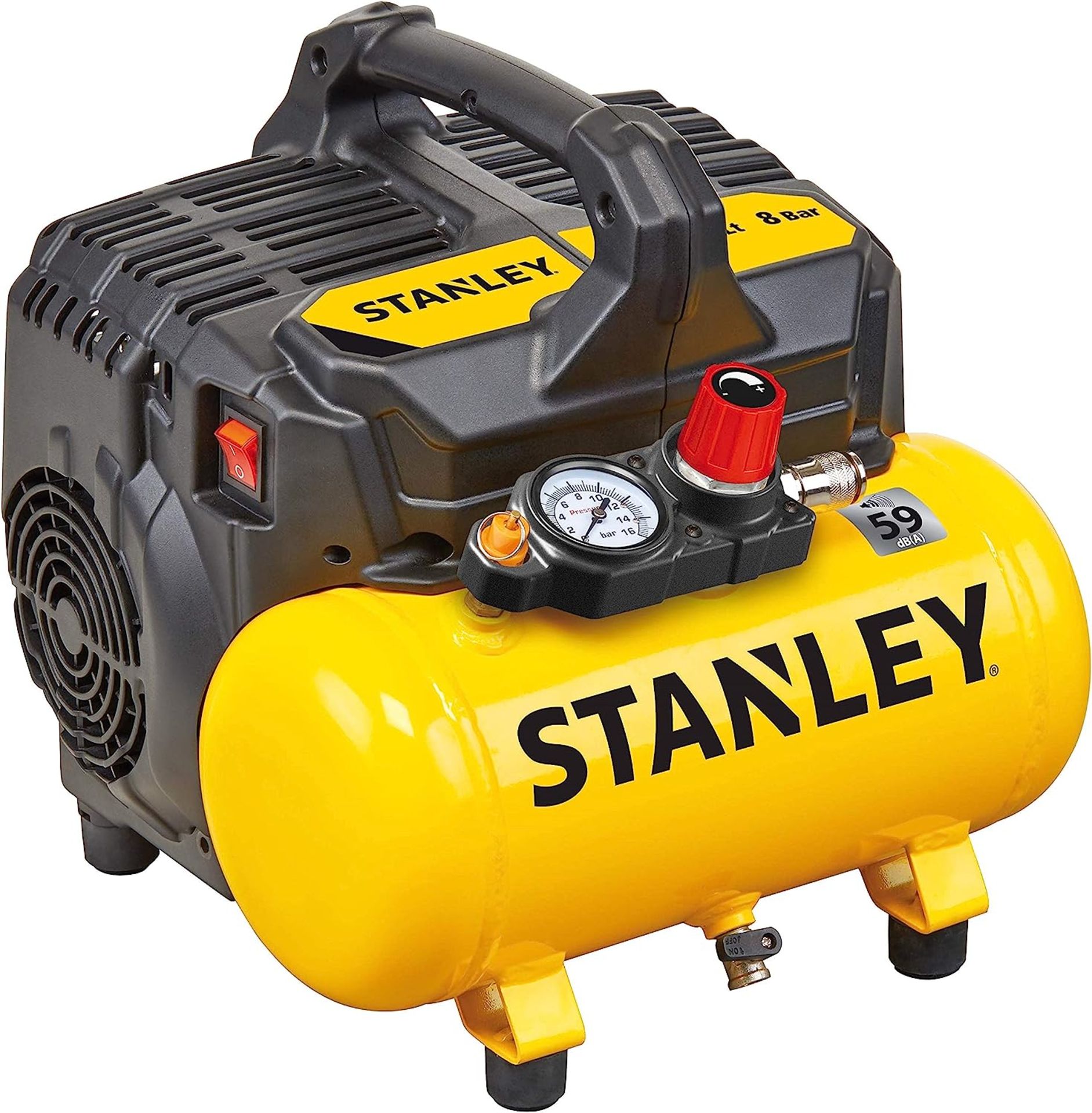 STANLEY 6L Silent Air Compressor. DST 100/8/6. (INSL)