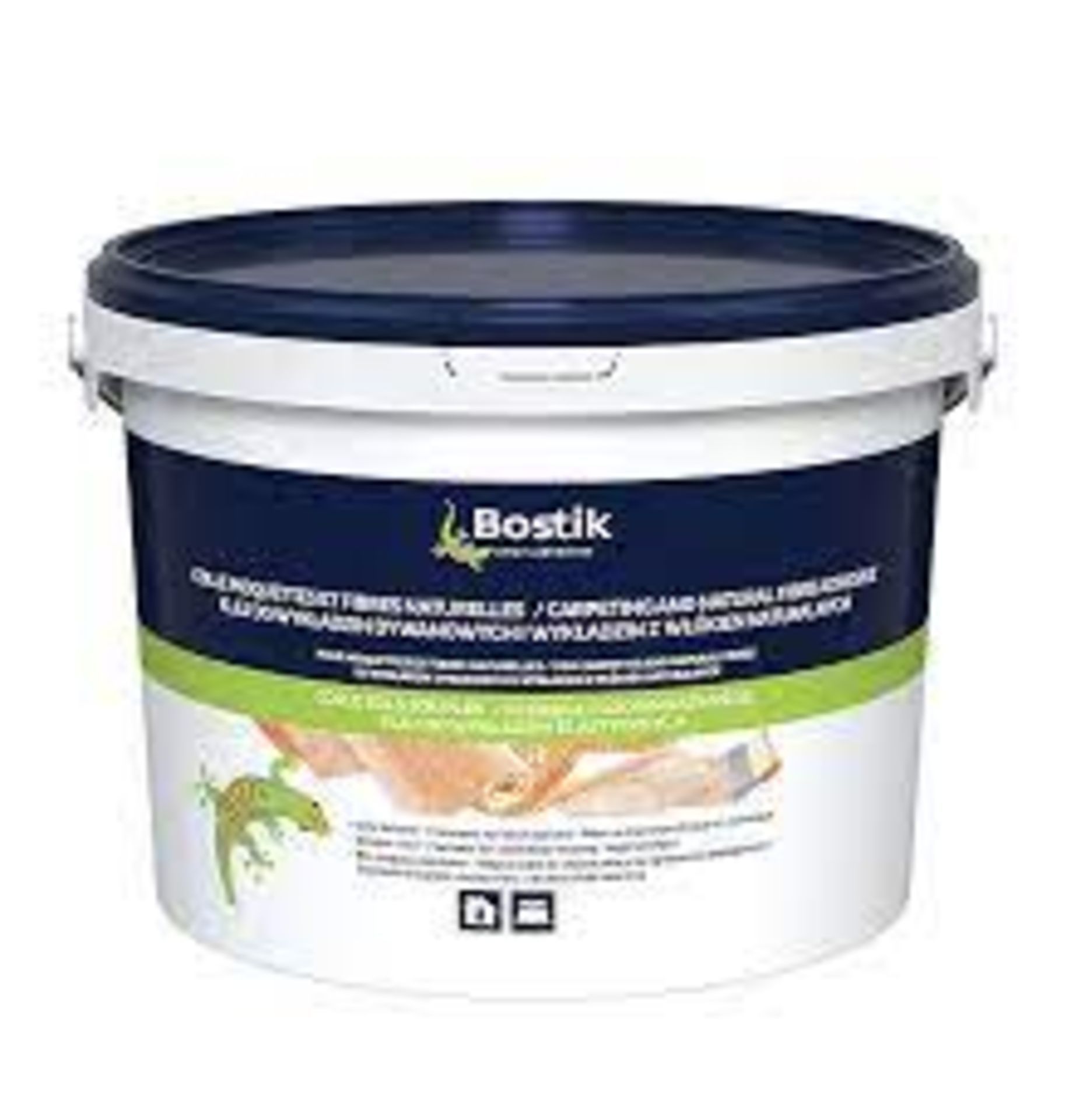 12 X NEW 12KG TUBS OF BOSTIK CARPETING AND NATURAL FIBRE ADHESIVE. SUITABLE FOR UNDER FLOOR HEATING,