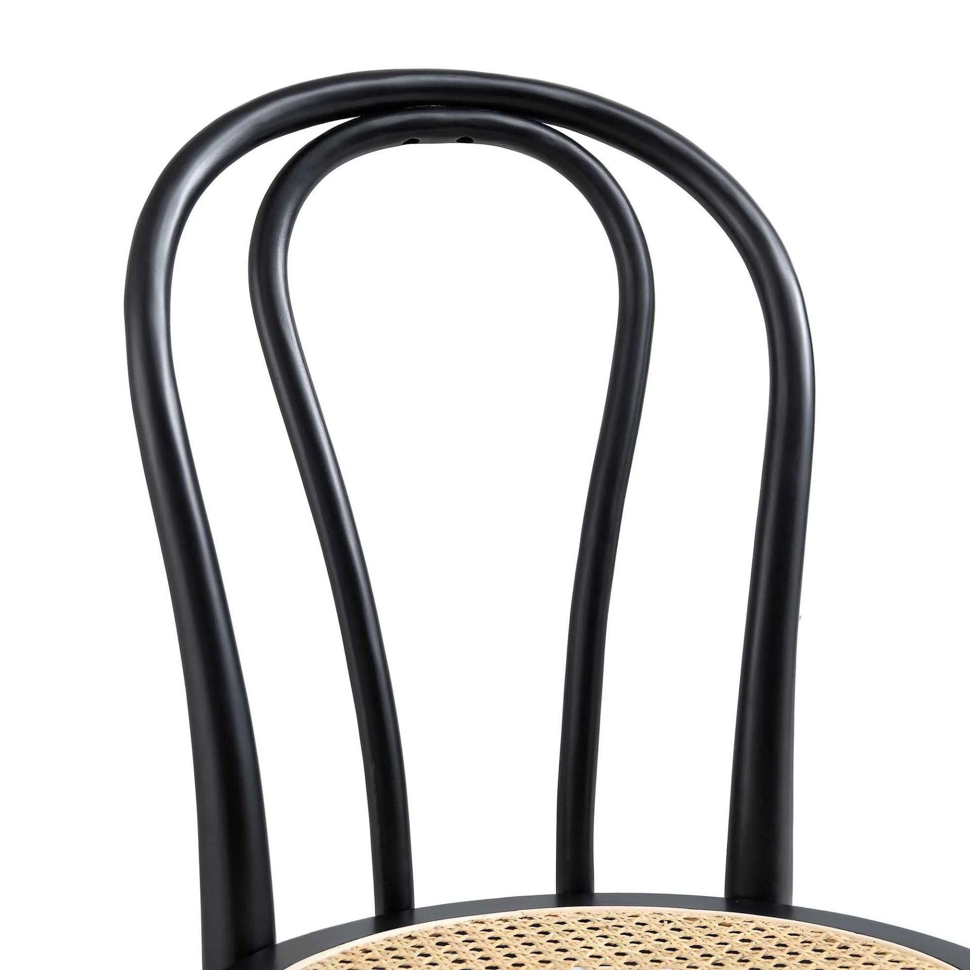 Camille Elm Wood and Rattan Bentwood Dining Chair, Black. - BI. RRP £139.99. Inspired by the - Image 2 of 2