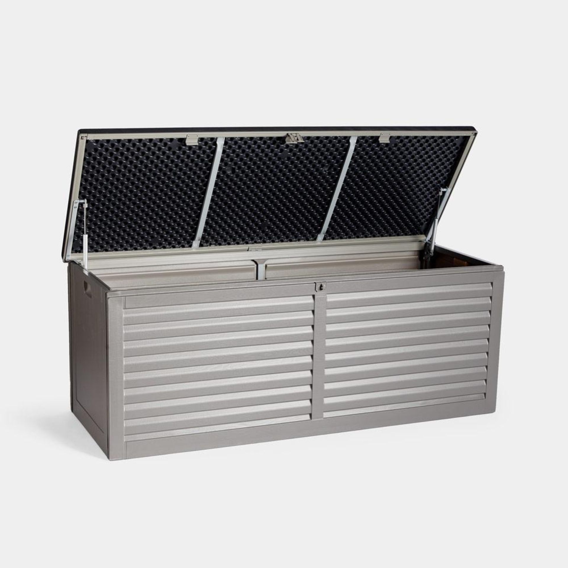 390L Plastic Outdoor Storage Box - PW 390L Plastic Storage Box Gas-Assisted HingeAvoid trapping your