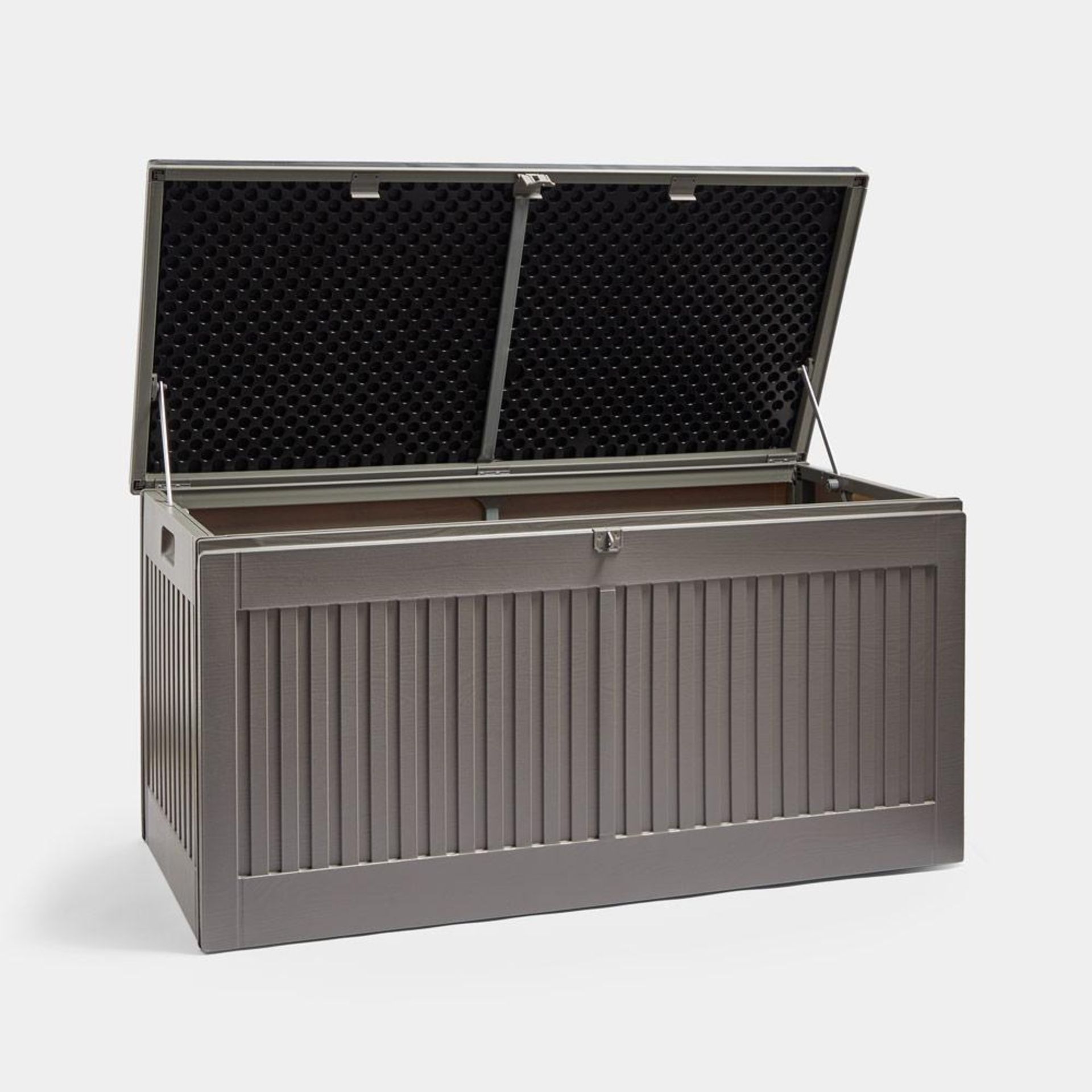 270L Plastic Outdoor Storage Box - PW 270L Plastic Storage Box Aluminium Sliding Bar HingeSlam-proof