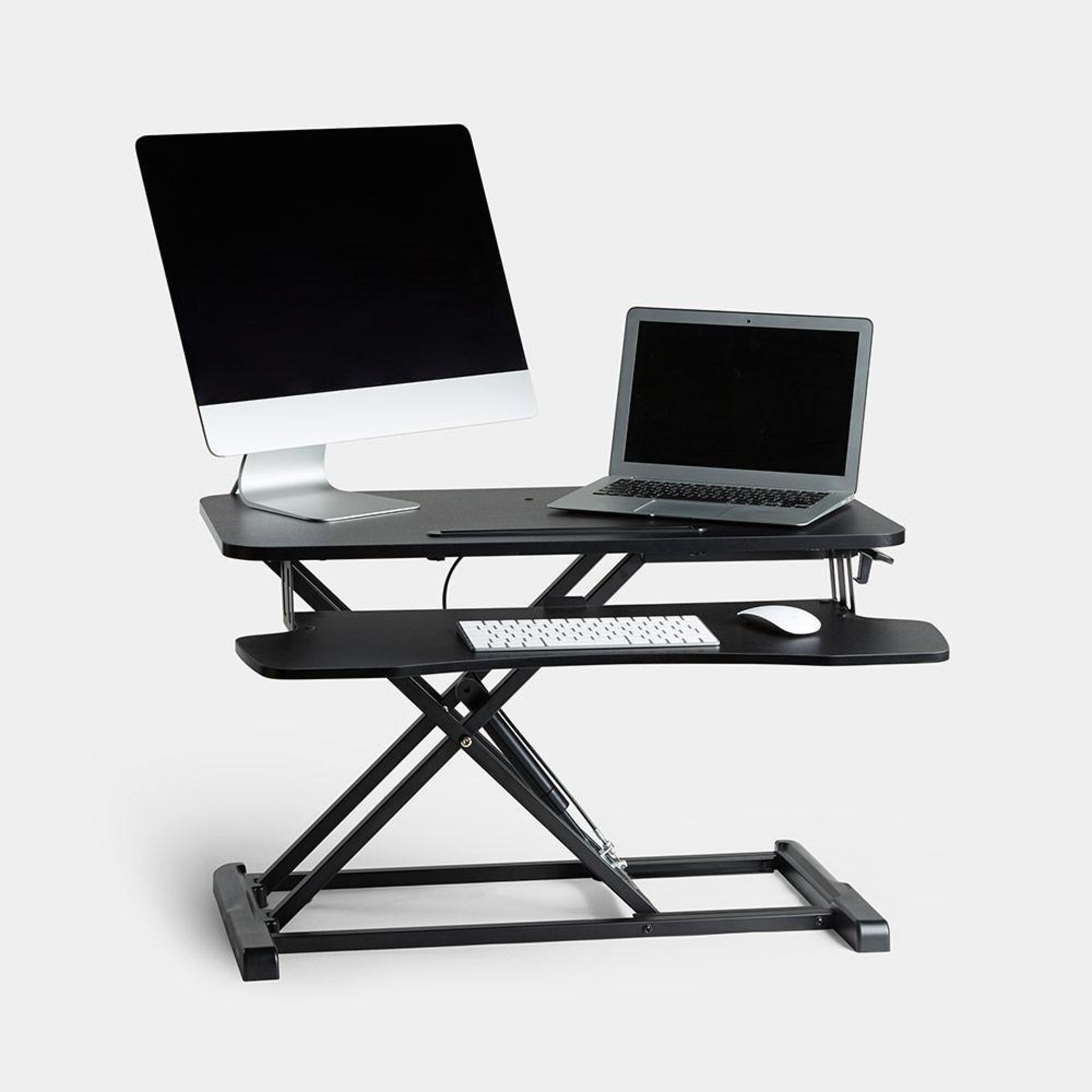 Gas Assisted Sit Stand Rising Workstation - PW Gas Assisted Mechanism. Ergonomically designed to