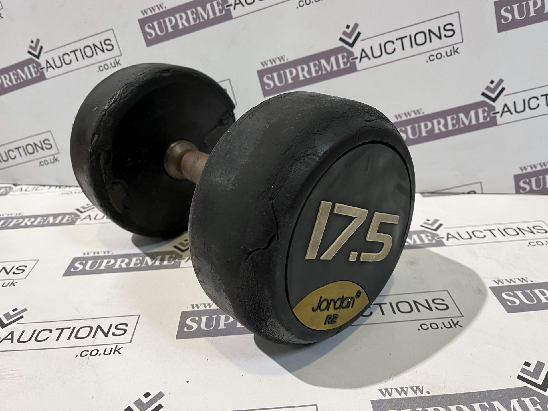 2x JORDAN FITNESS COMMERCIAL GRADE 17.5KG DUMBBELLS R5-7