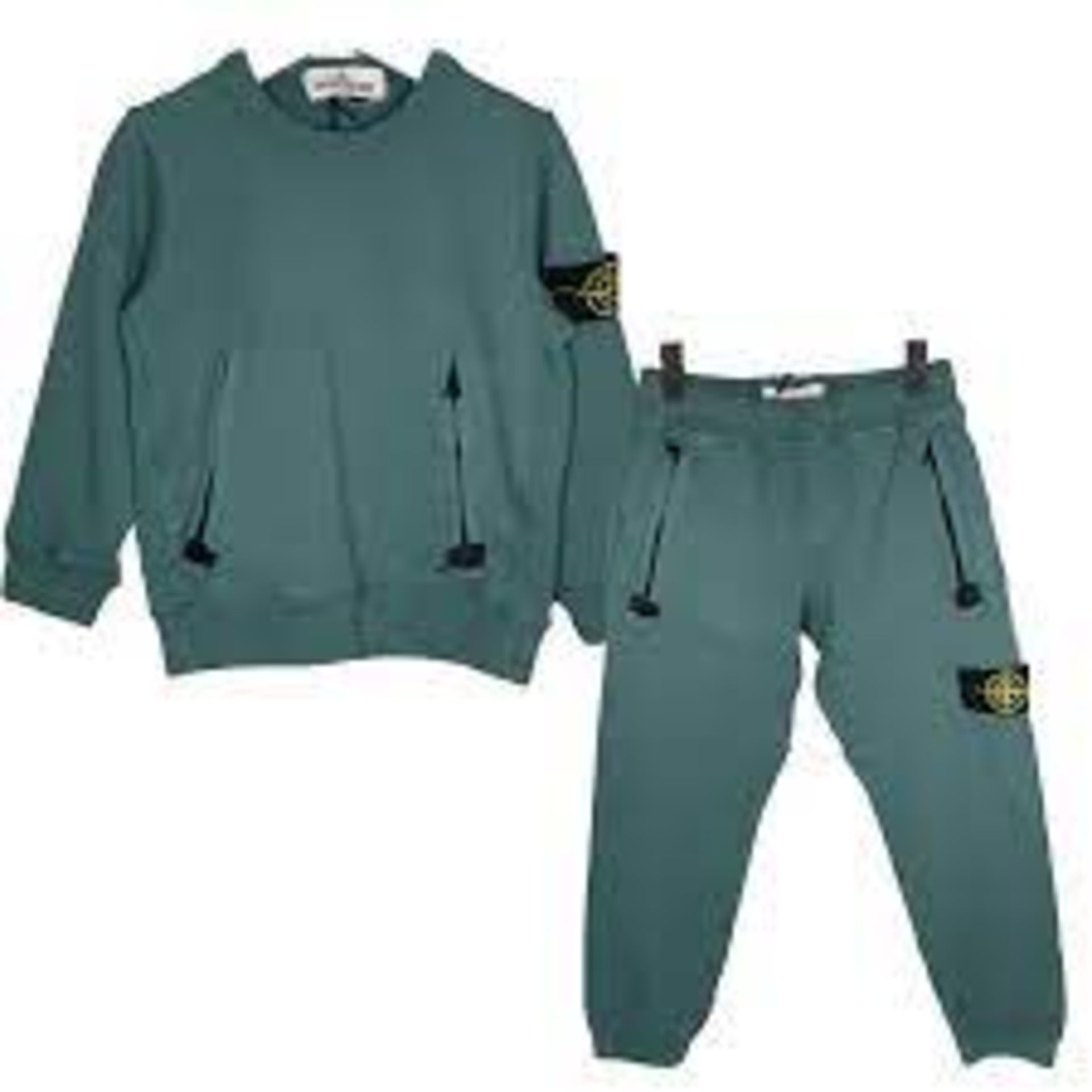 BRAND NEW STONE ISLAND Junior Diagonal Fleece Tracksuit. GREEN. SIZE AGE-10. RRP £310. (OFC2A)