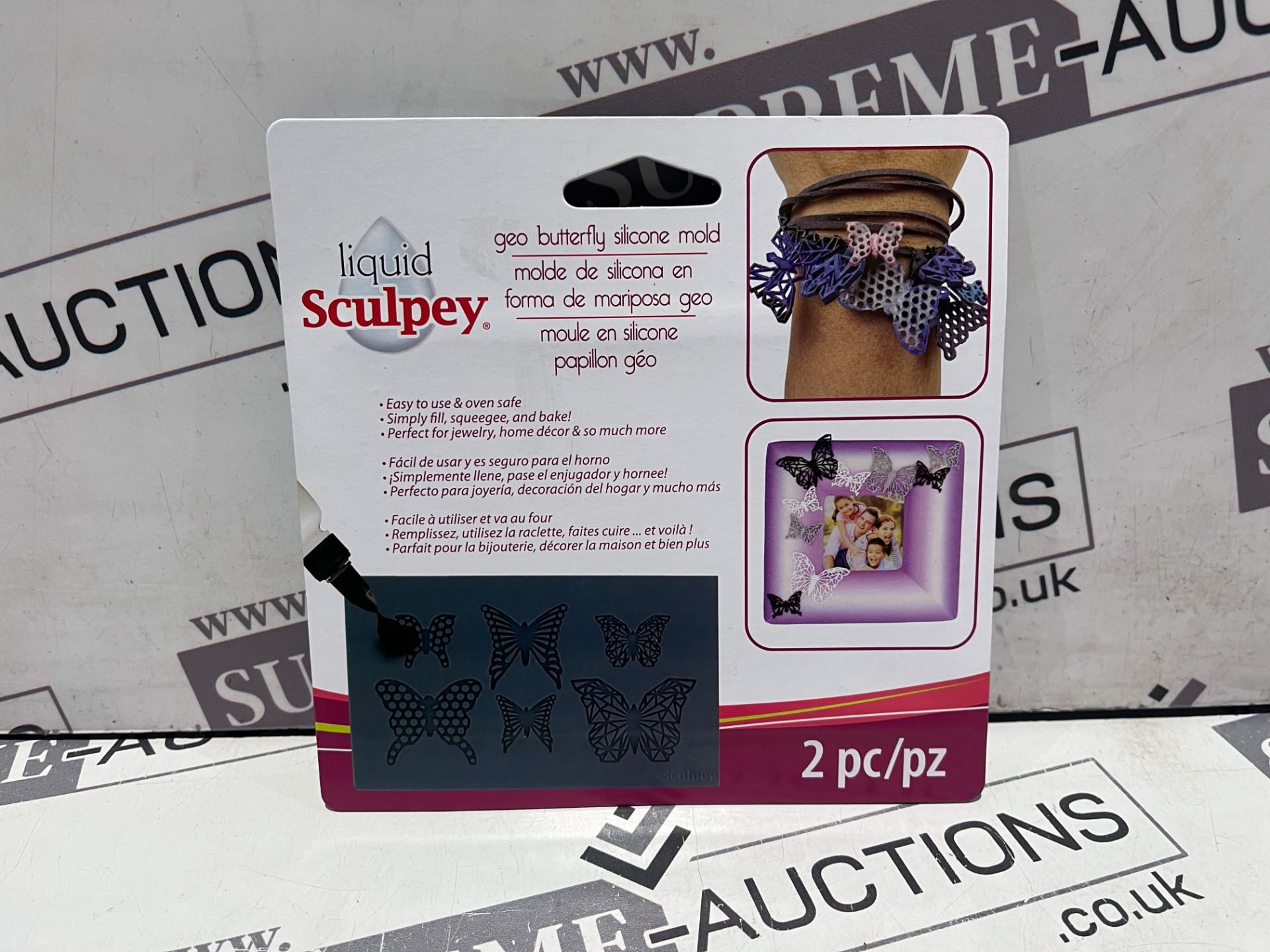 96 X BRAND NEW SCULPEY 2 PIECE GEO BUTTERFLY SILICONE MOLDS R7-6