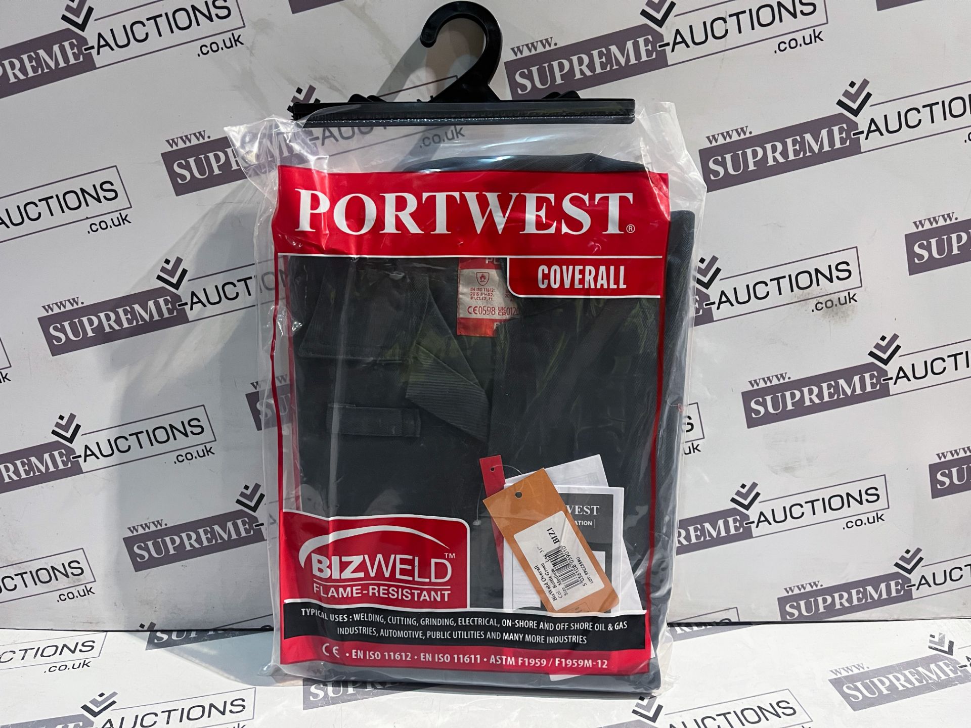 9 X BRAND NEW PORTWEST BIZWELD FLAME RESISTANT COVERALLS SIZE MEDIUM R13-15