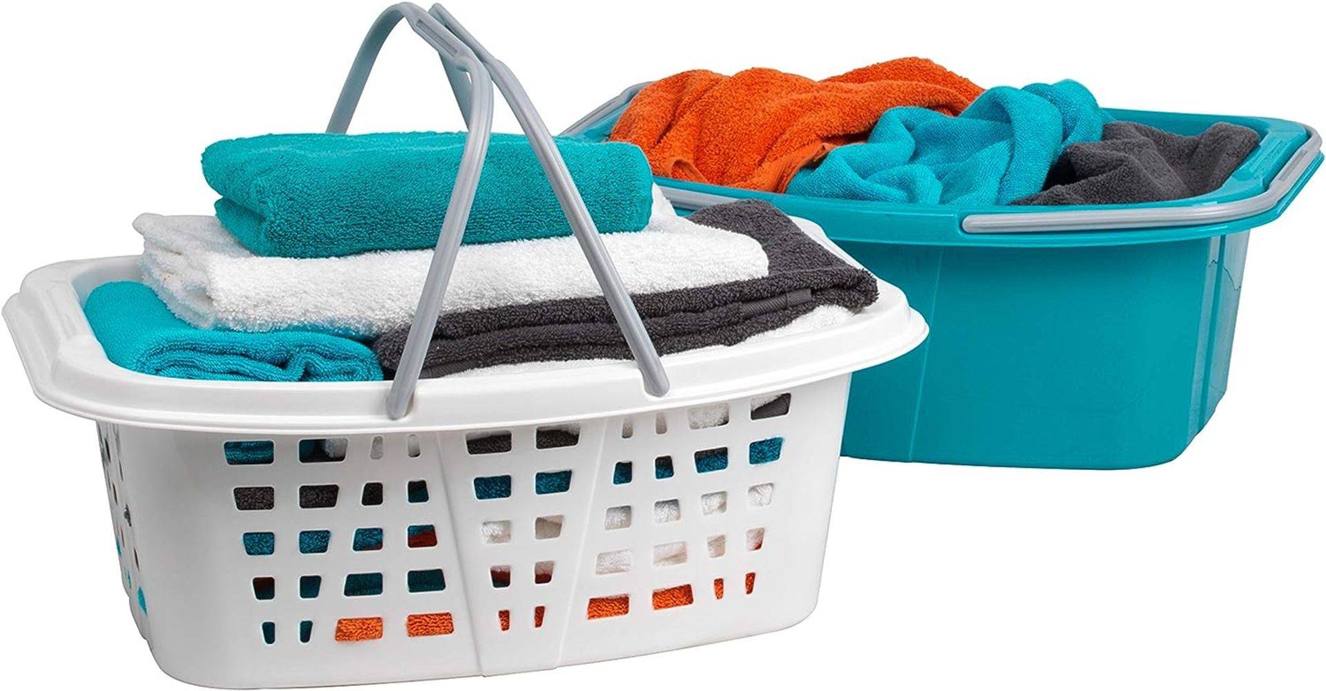 5 X BRAND NEW SETS OF 2 LAUNDRY BASKETS WITH PEGS R16-14