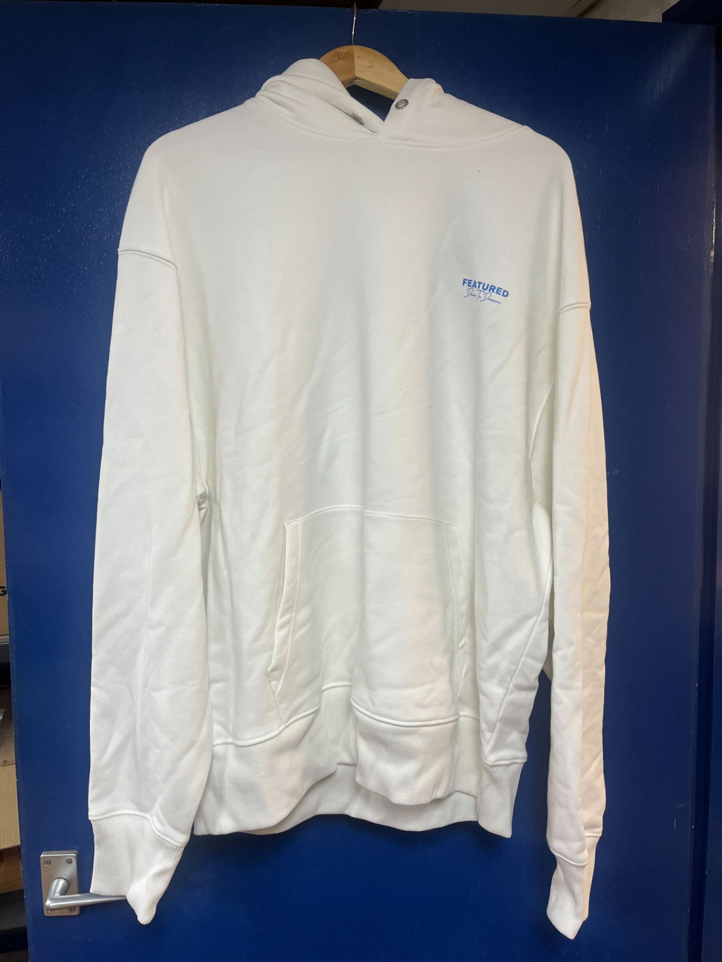 BRAND NEW FEATURED Dare To Dream Boxy Fit Hoodie - Blue/White. SIZE XL. RRP £68. (SR)