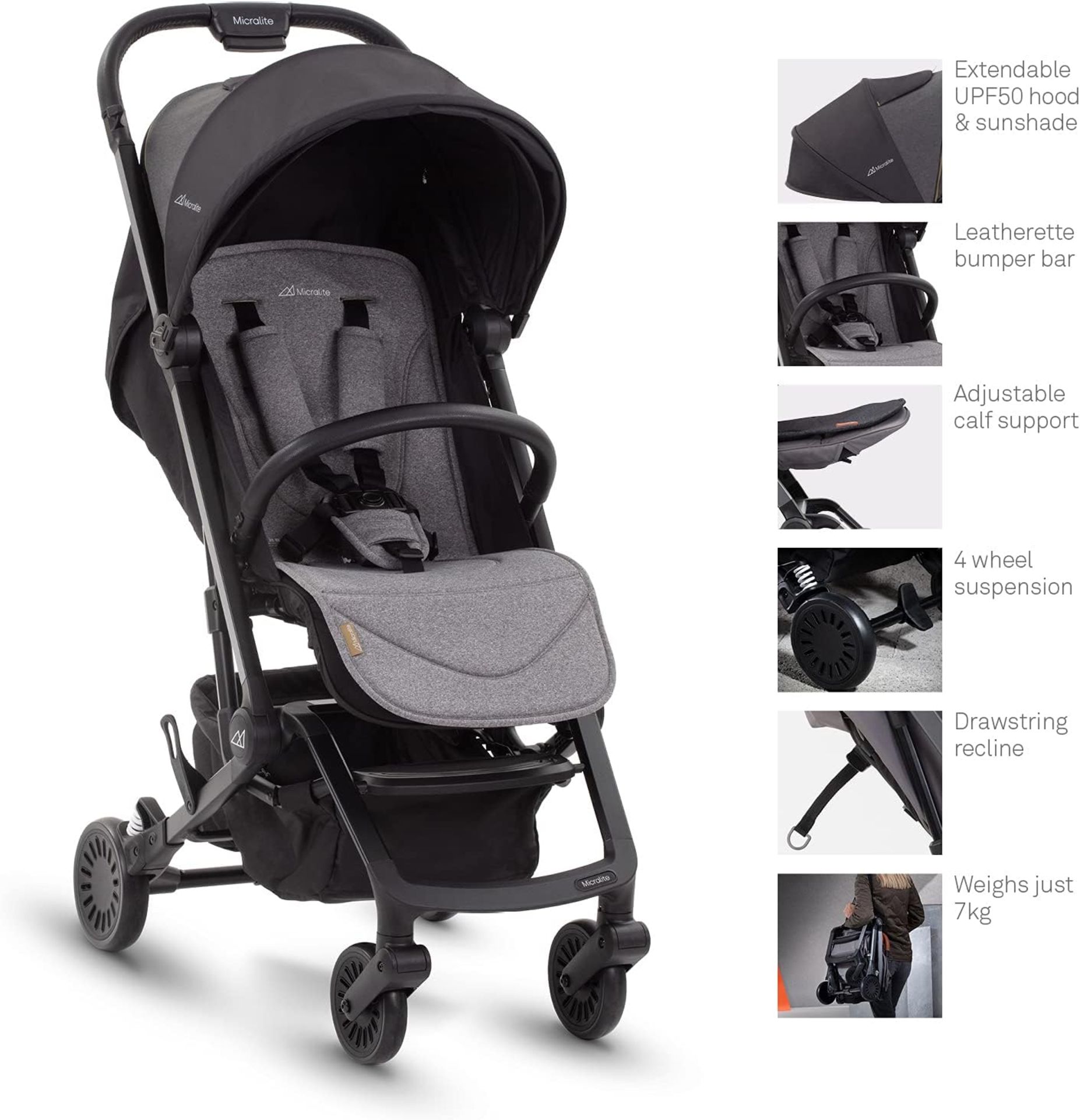New & Boxed MICRALITE ProFold By Silver Cross Lightweight Travel Stroller with Compact Fold, - Image 2 of 4
