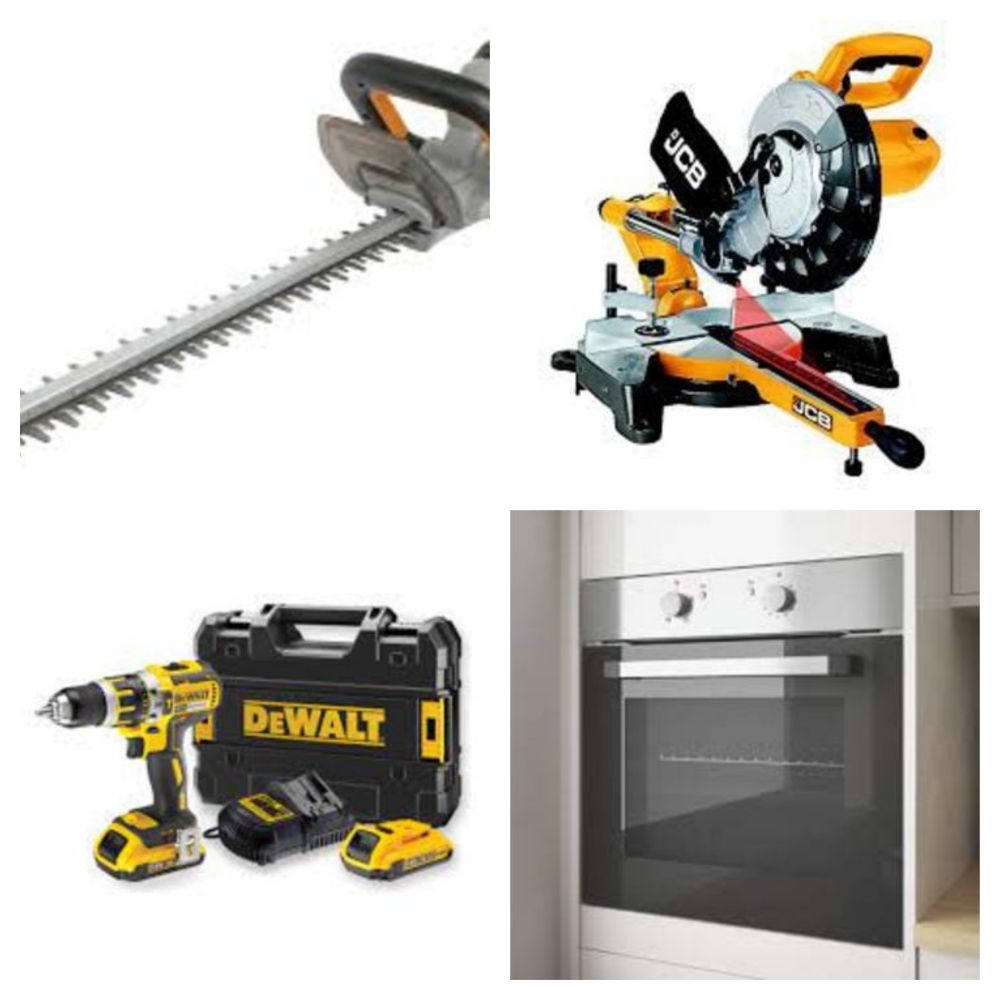 Mitre Saws, Ovens, Hobs, DeWalt Drills, Gazebos, Chainsaws, Jet Washers, Racking, Luggage, Dining Sets, Furniture, Dehumidifiers, Hoses & More!