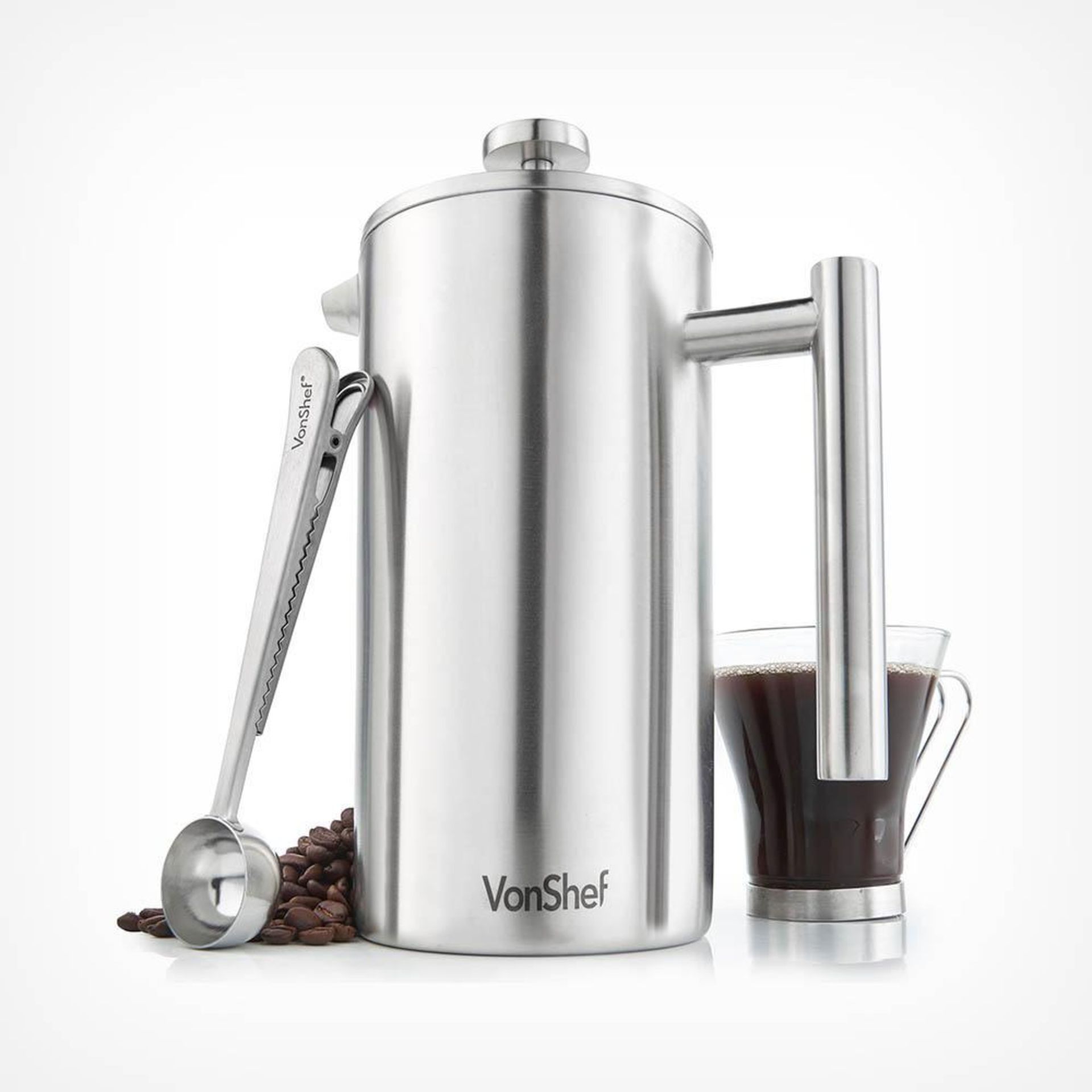 12 Cup Cafetiere with Spoon - PW. Wake up to the smell of freshly brewed coffee every morning with