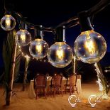 TRADE LOT 50 x New Boxed Sets of 25 Outdoor Festoon String Lights. 7.5m Long (24.6 foot). G40 Bulbs,